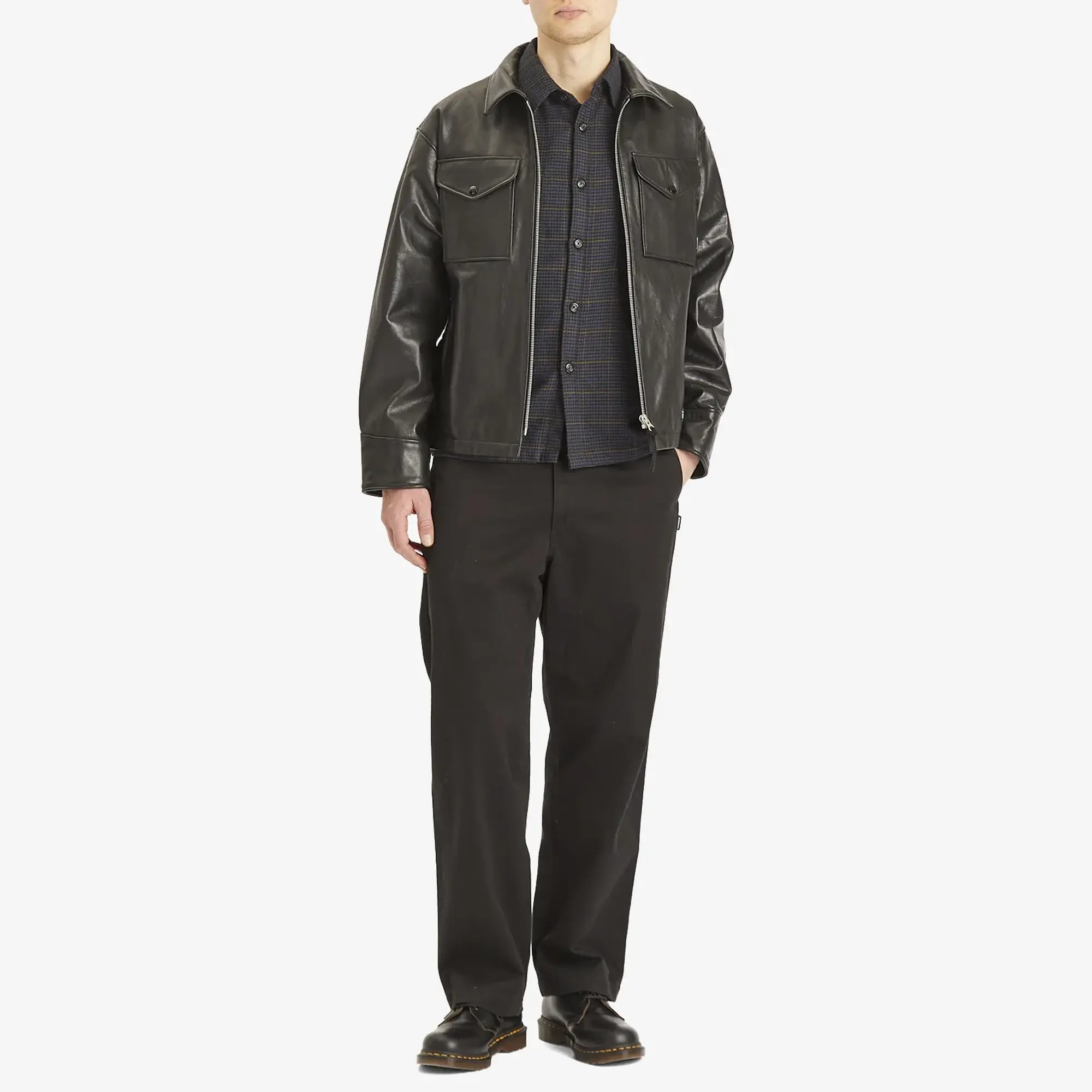 Neighborhood Men's Leather PM Jacket Black