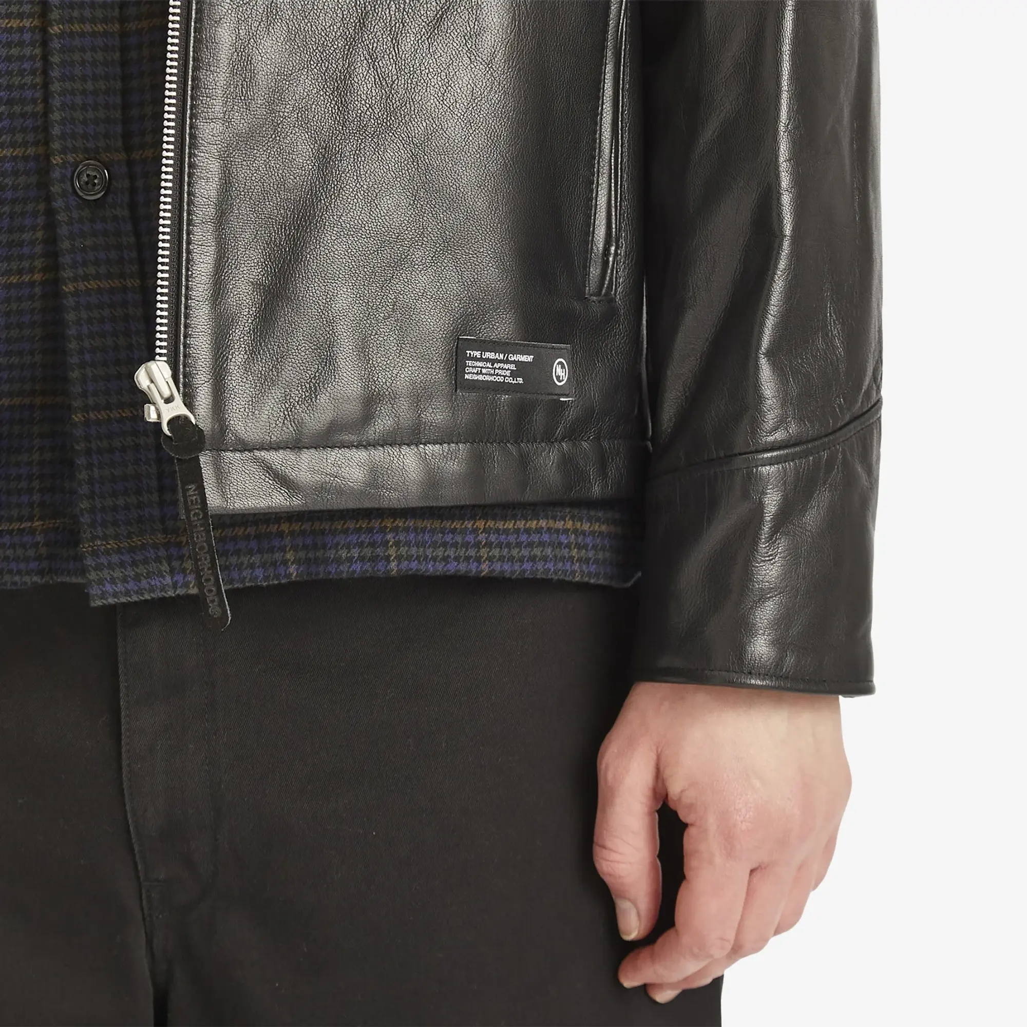 Neighborhood Men's Leather PM Jacket Black