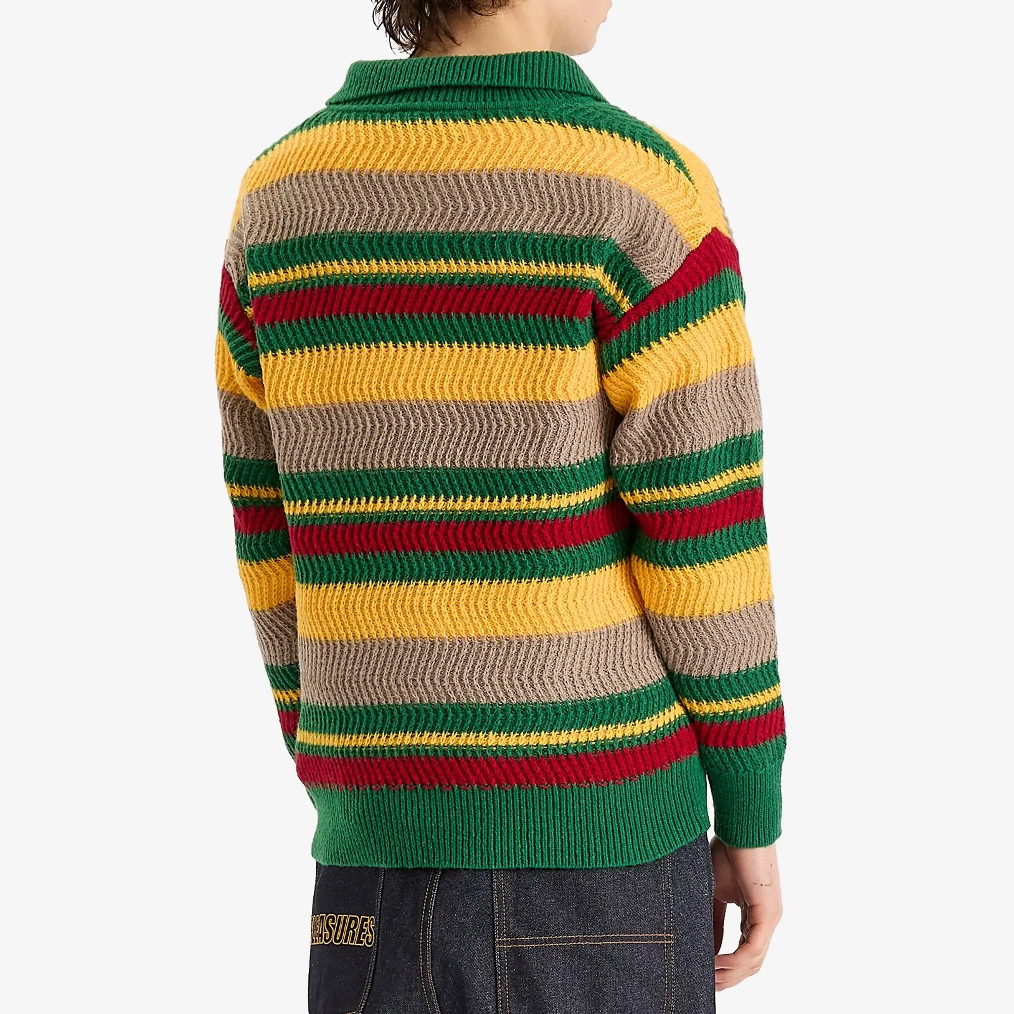 Pleasures Men's Cooper Kit Polo Sweater Green