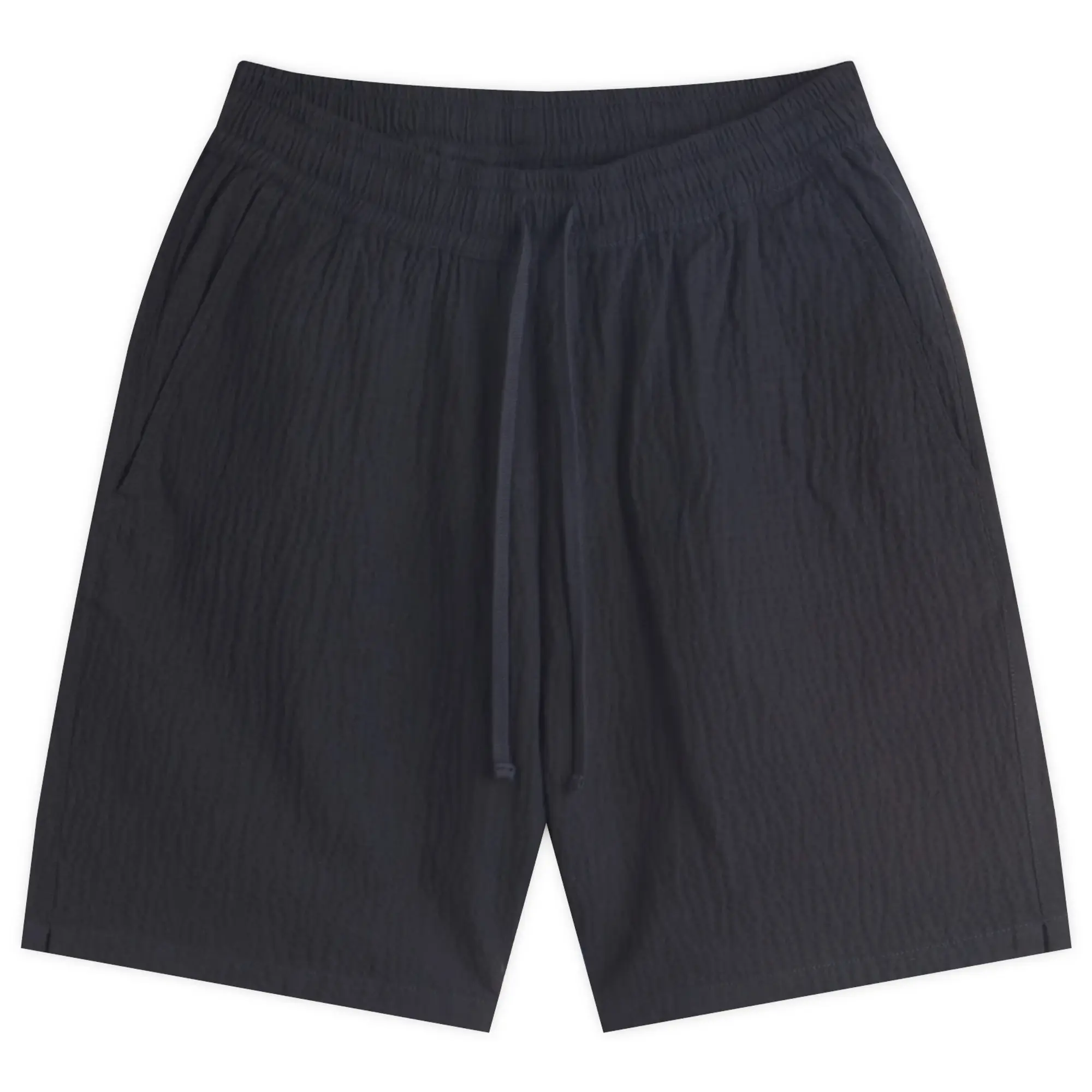 Universal Works Men's Ospina Cotton Seersucker Simple Short Dark Navy