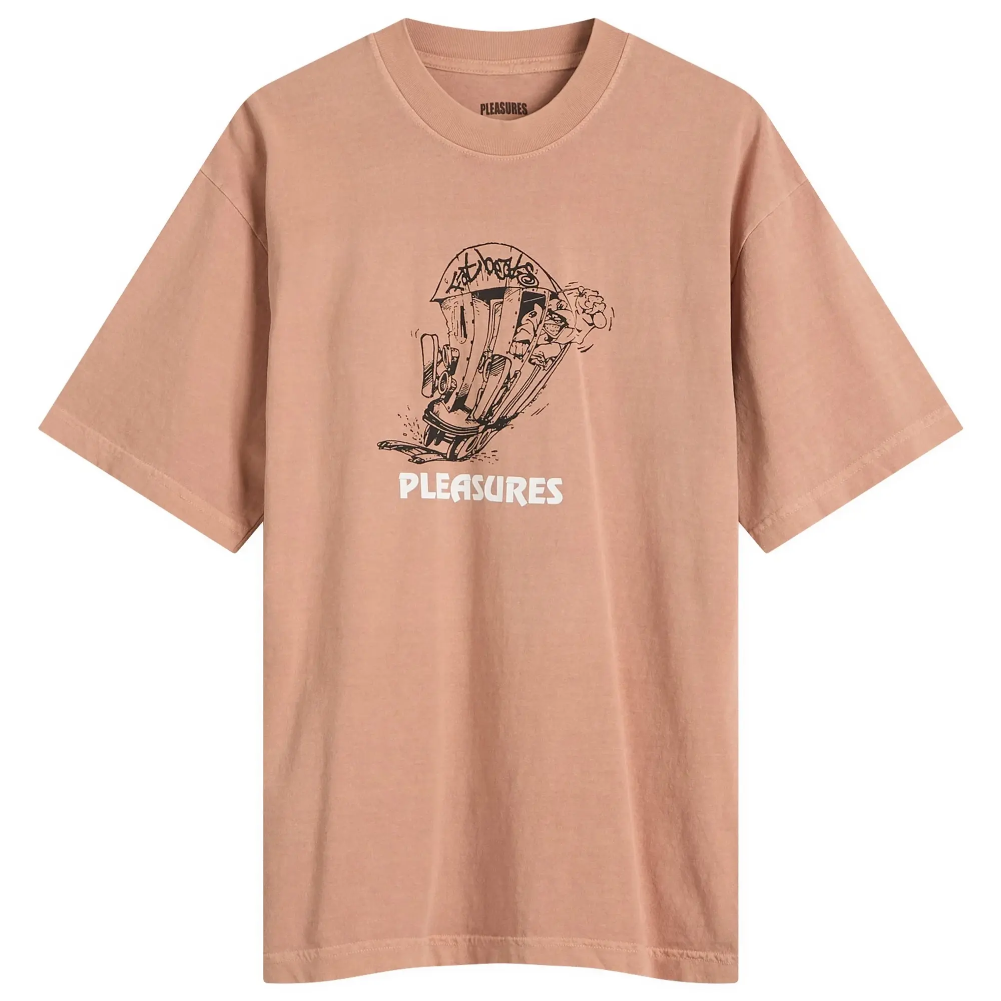 Pleasures Men's x Fat Beats 9th Street T-Shirt Rose Quartz