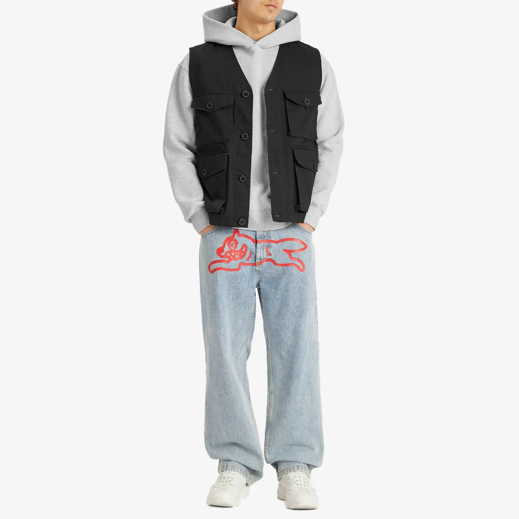 ICECREAM Men's Running Dog Double Scoop Denim Pant Light Wash Blue