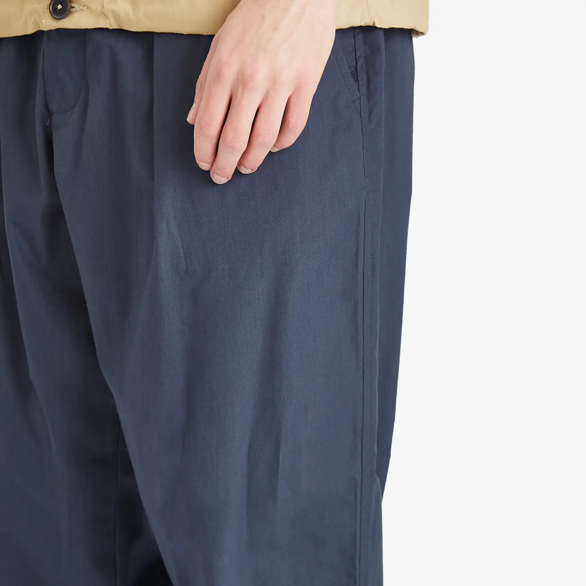Universal Works Men's Recycled Poly Tech Pleated Track Pant Navy
