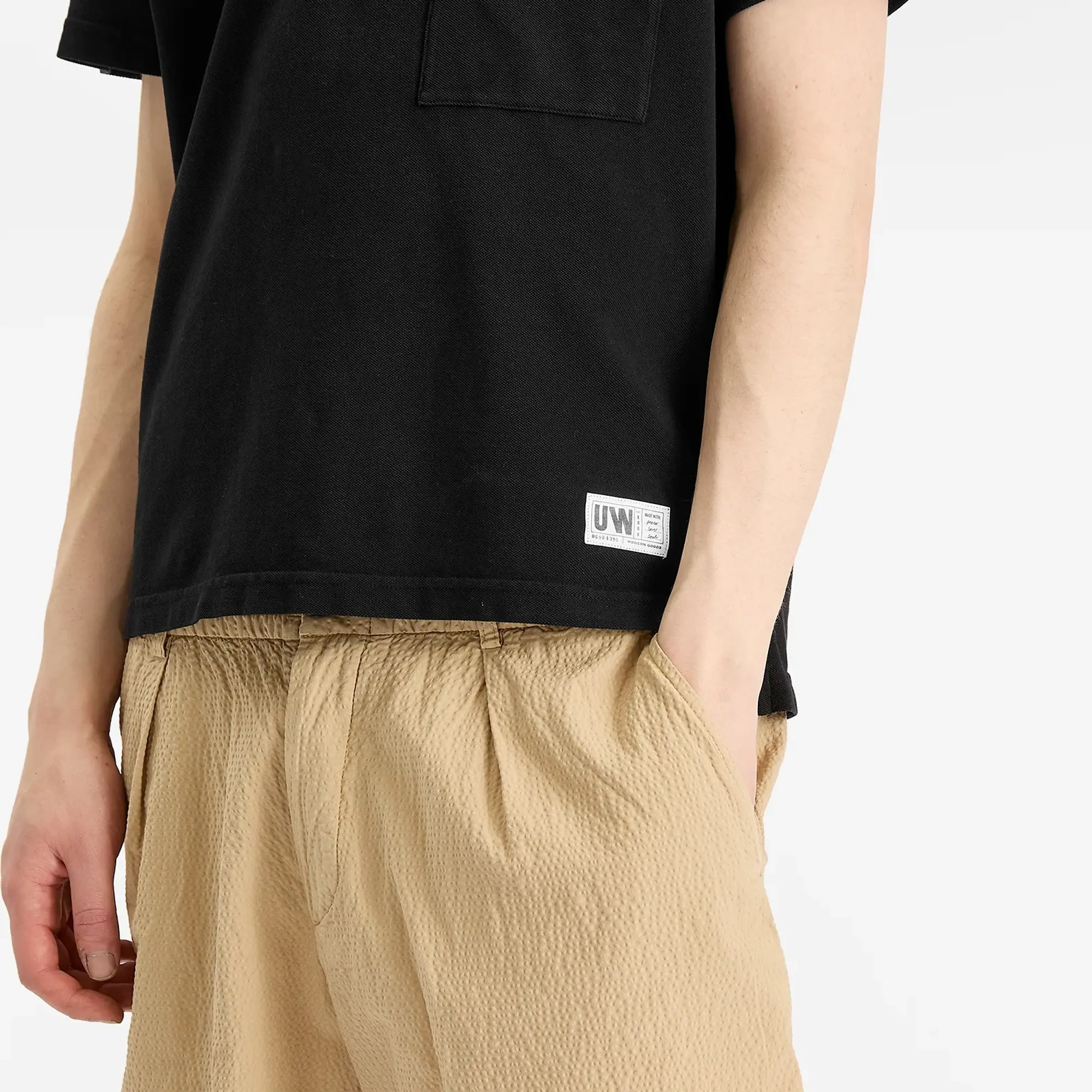 Universal Works Men's Pique Vacation Polo Black