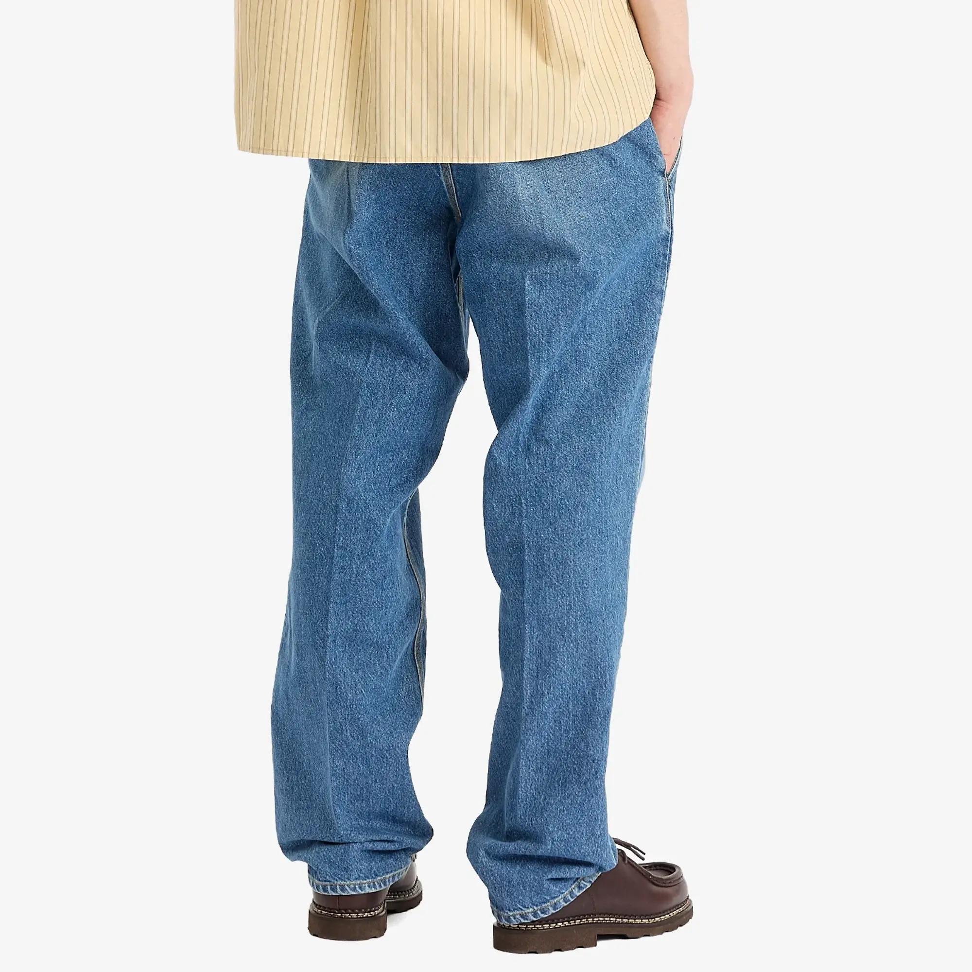 Foret Men's Clay Creased Denim Trousers Vintage Blue