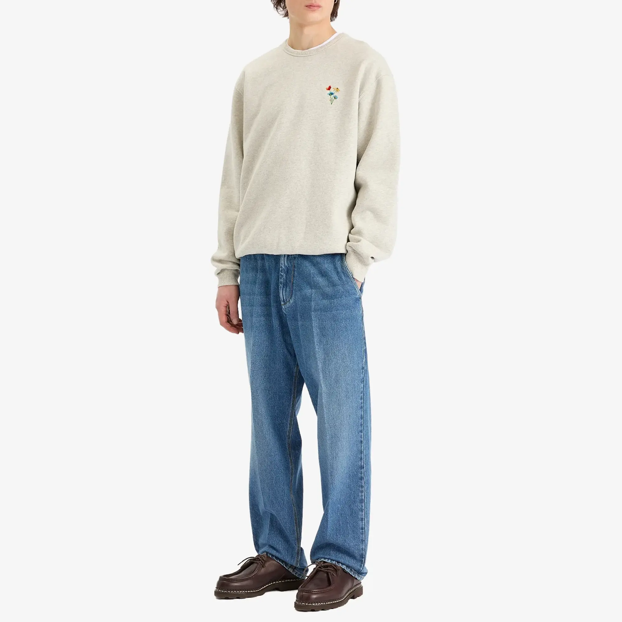 Foret Men's Noon Element Crew Sweatshirt Snow Melange