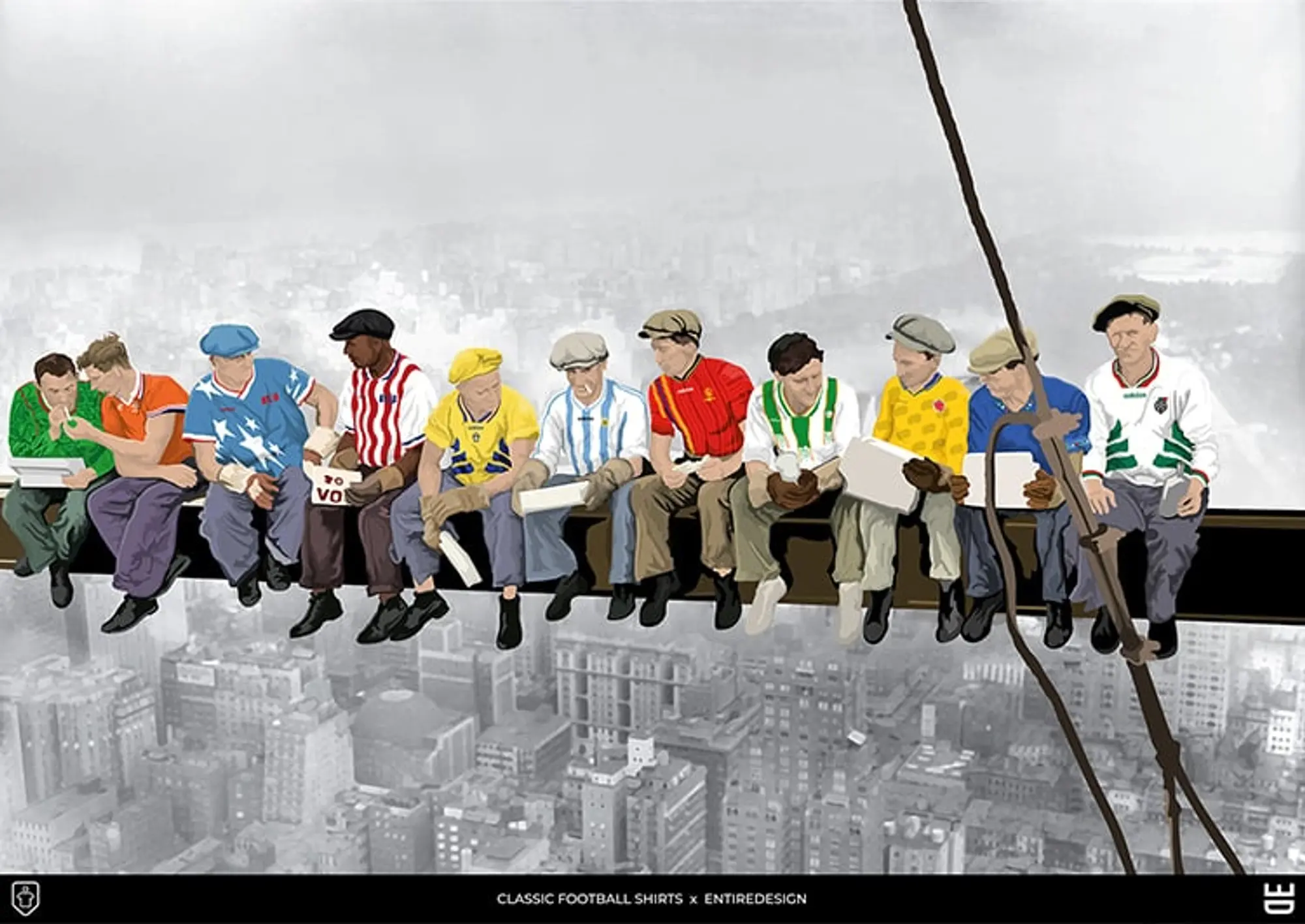 Accessories USA '94 World Cup 'Lunch atop a Skyscraper' A2 Print/Poster