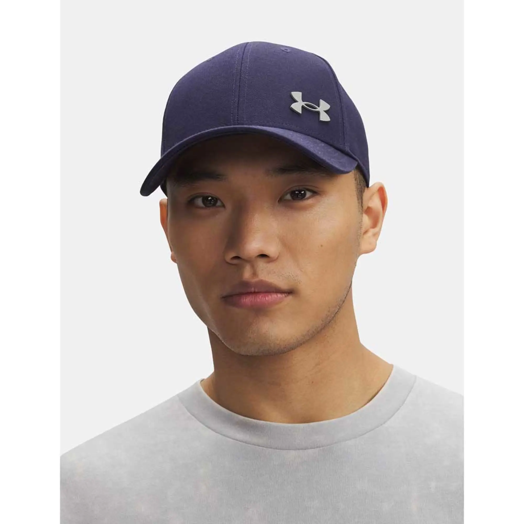 Men's  Under Armour  Sportstyle Metal Adjustable Cap Midnight Navy / Silver OSFM