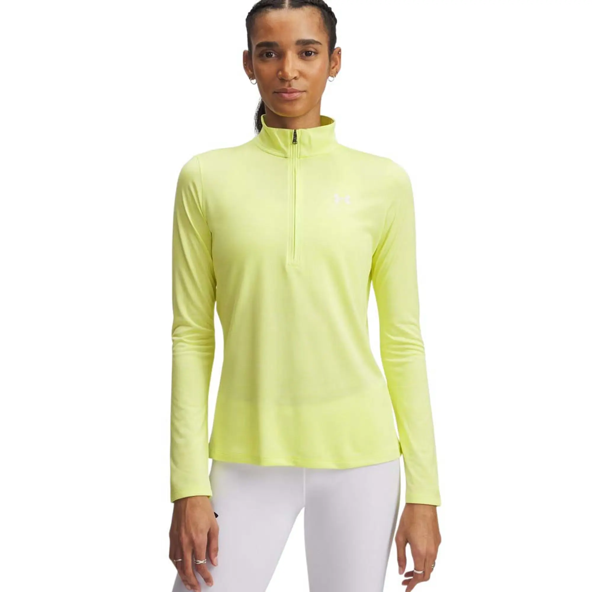 Women's  Under Armour  Tech™ Twist ½ Zip High Vis Yellow / White XS