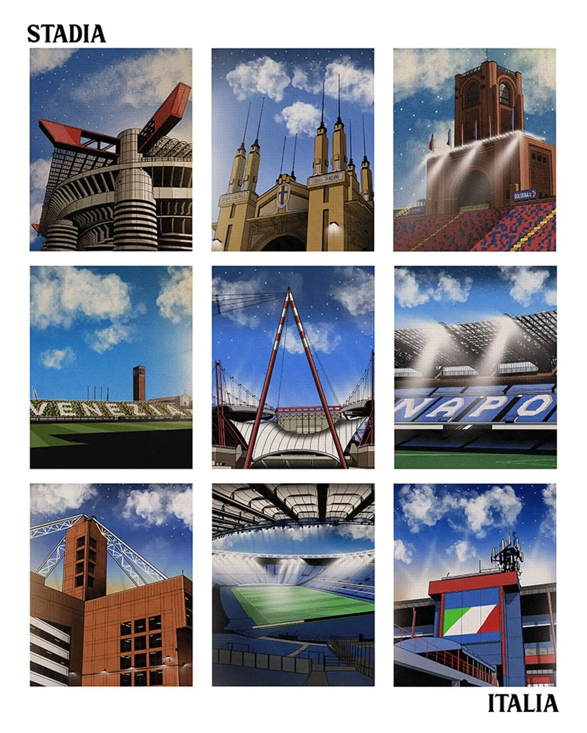 Classic Football Shirts Italian Stadia A2 Print/Poster