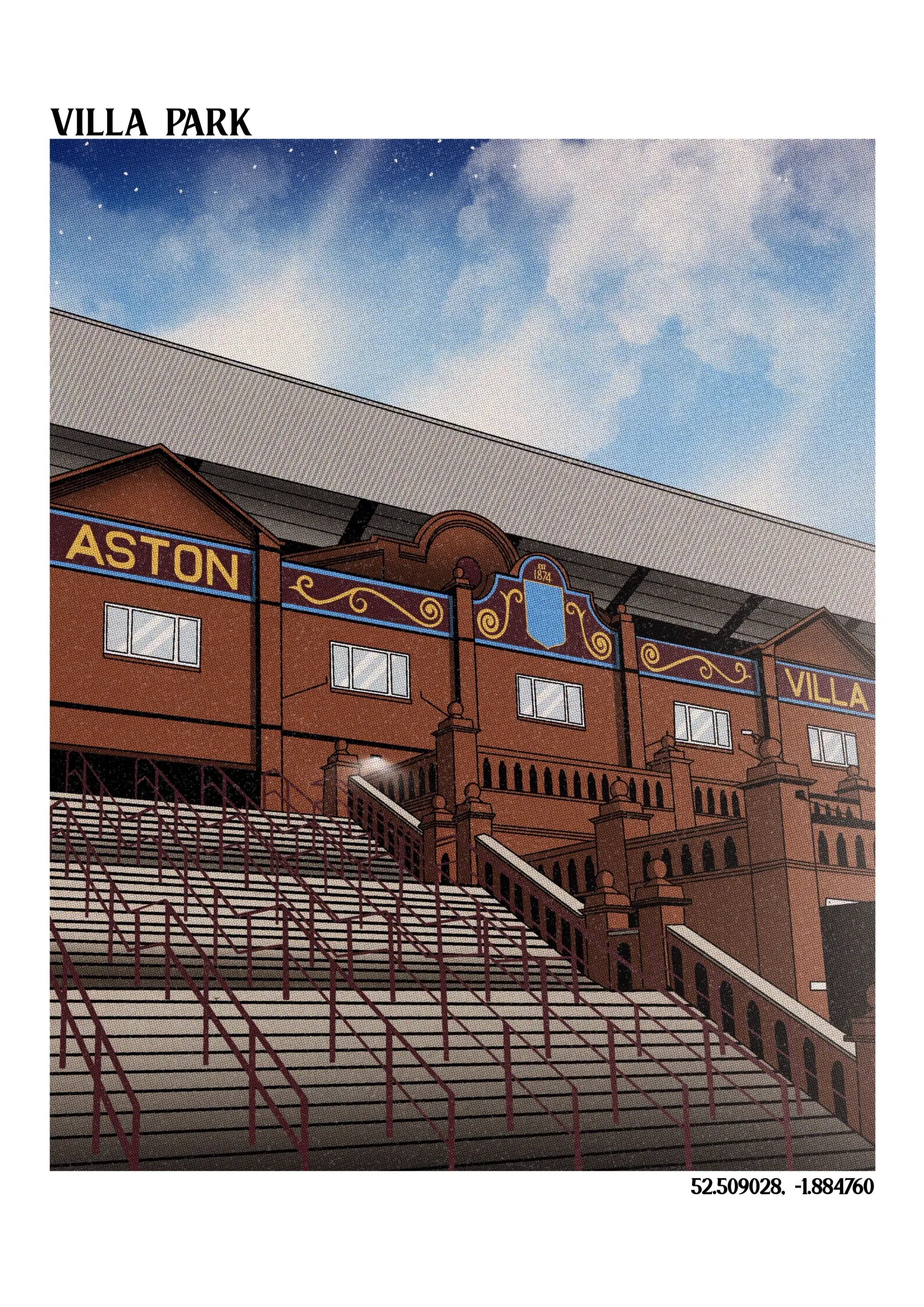 Classic Football Shirts Villa Park A3 Print/Poster