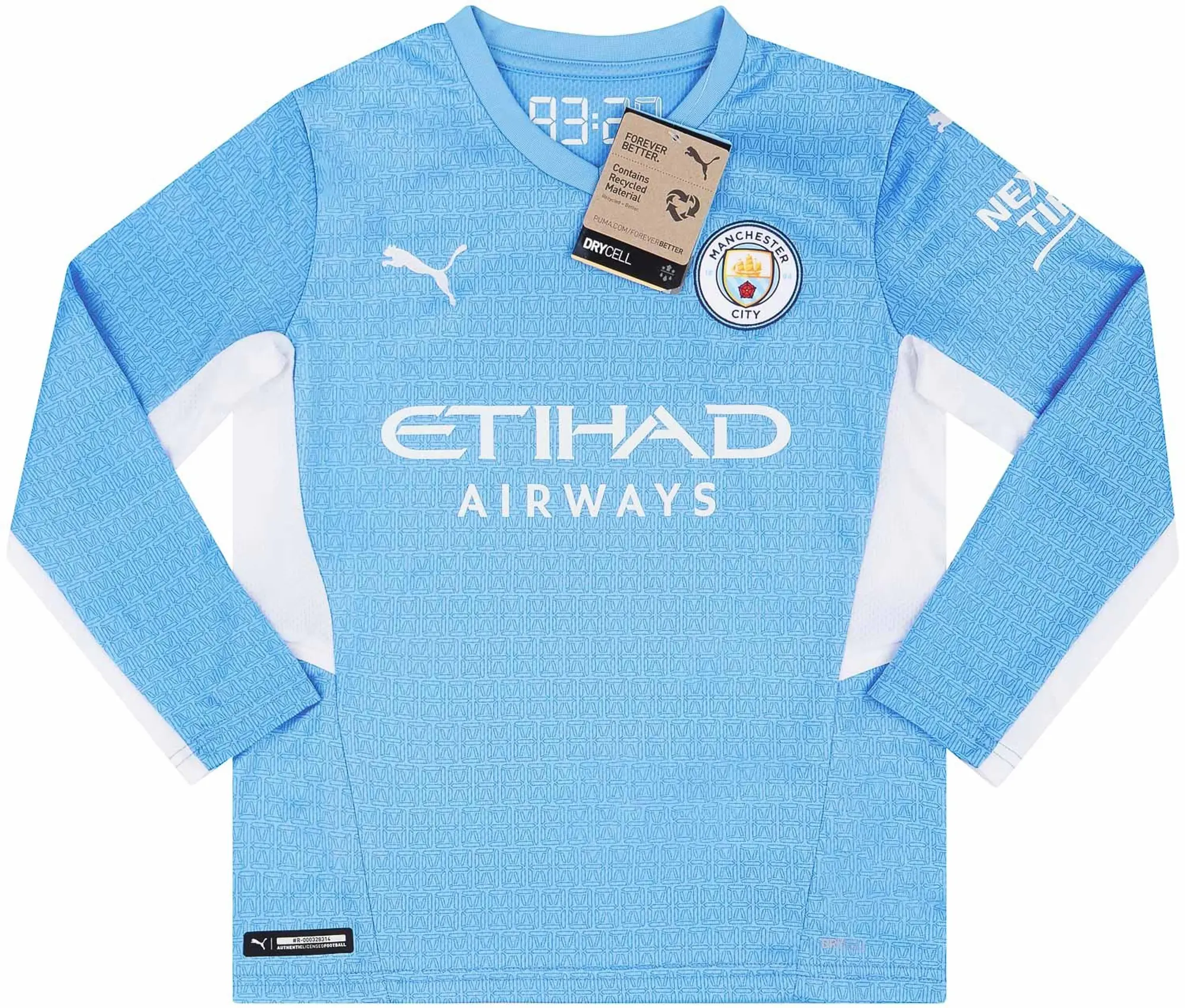 Puma 2021-22 Manchester City Home L/S Shirt (S.Kids)