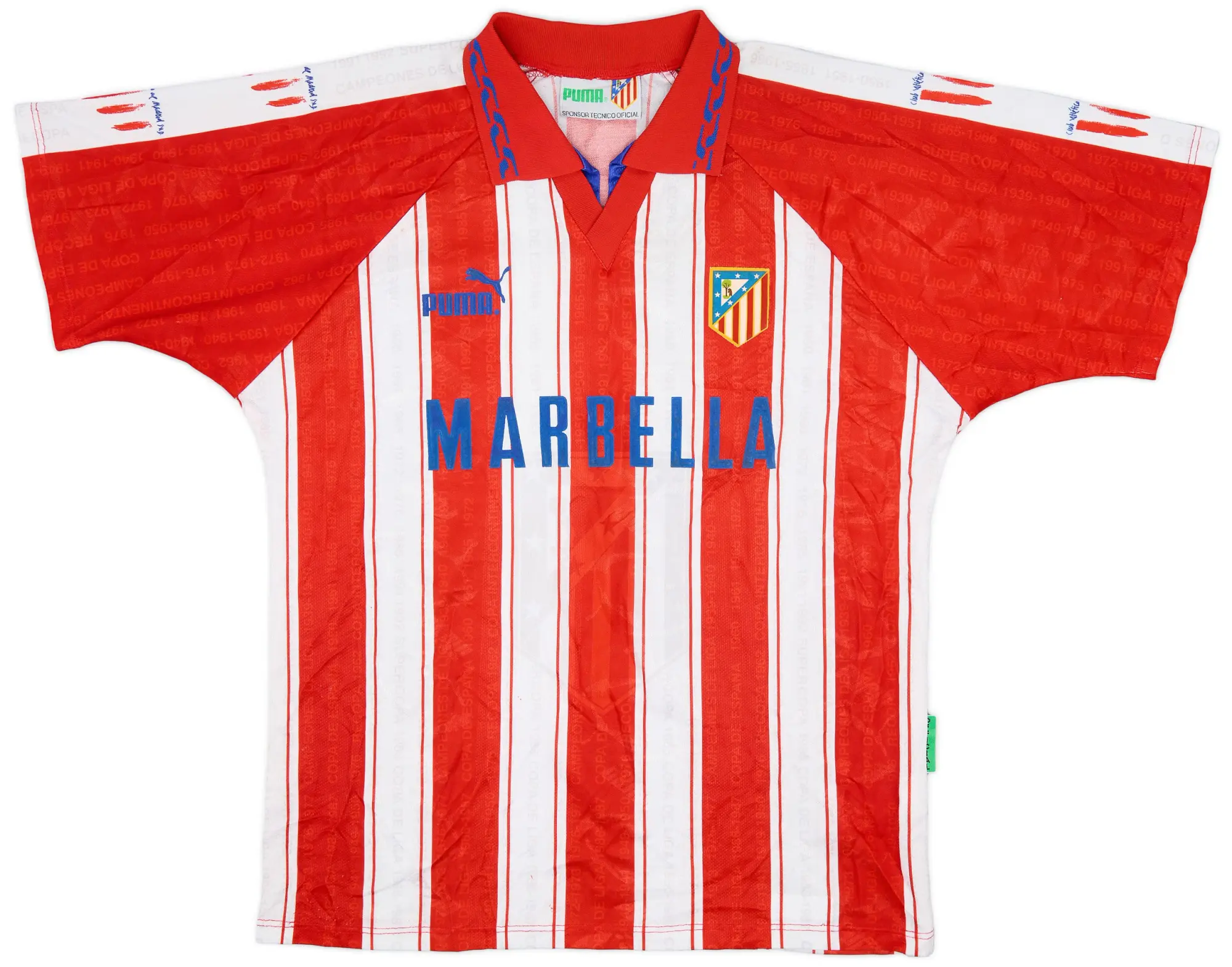 Puma 1995-96 Atletico Madrid Home Shirt - 7/10 - (L)