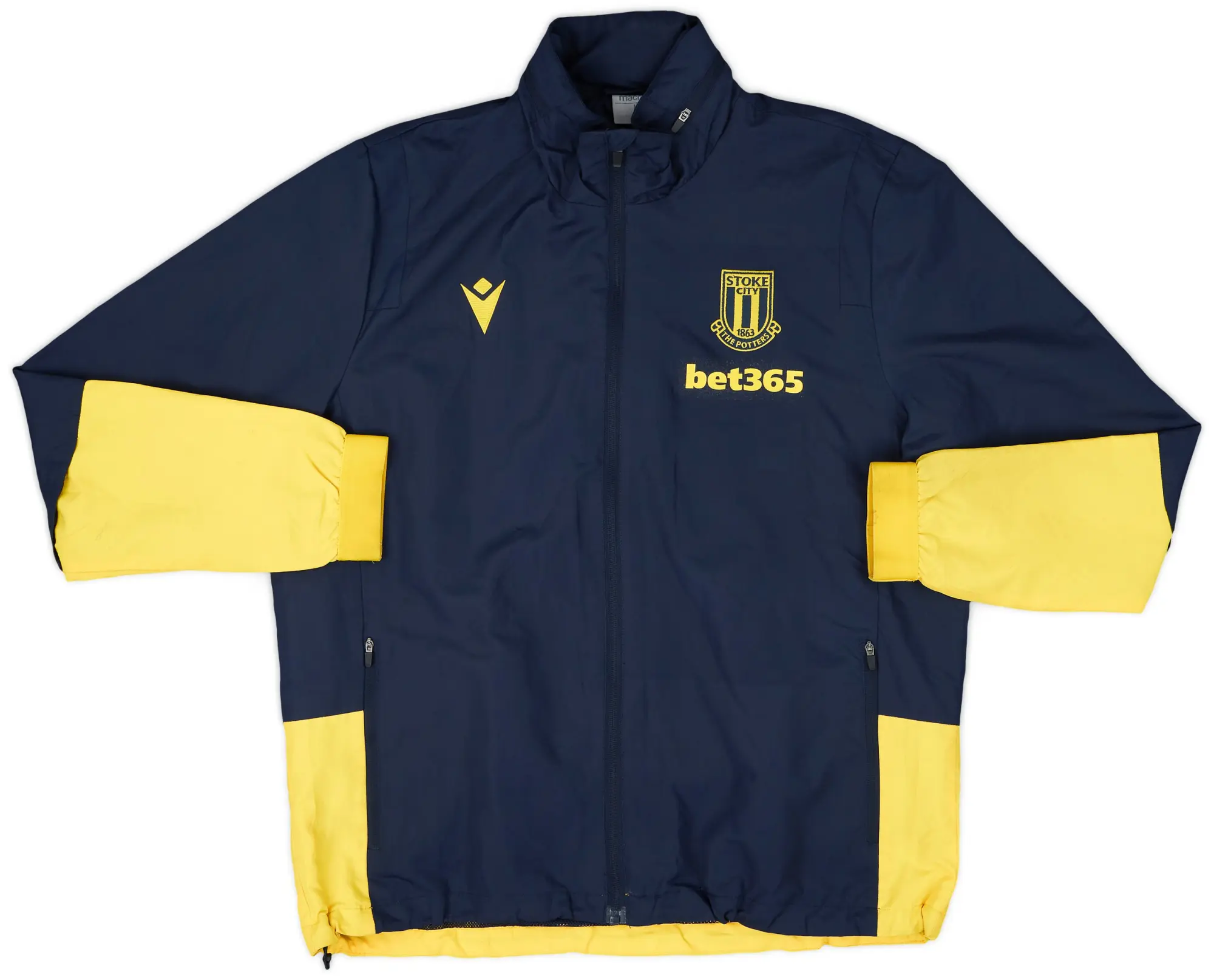 2018-19 Stoke City Macron Hooded Rain Jacket - 6/10 - (L)
