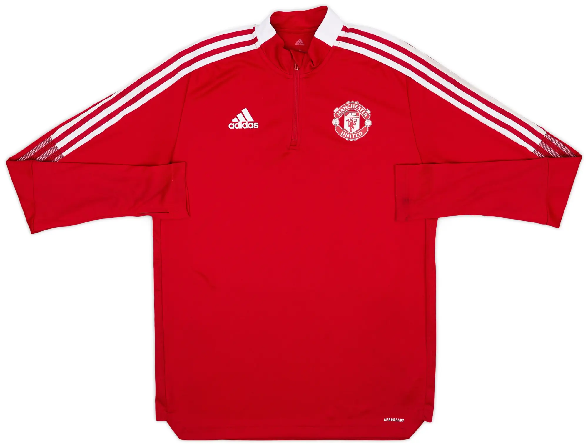 2022-23 Manchester United adidas 1/4 Zip Training Top - 8/10 - (L)