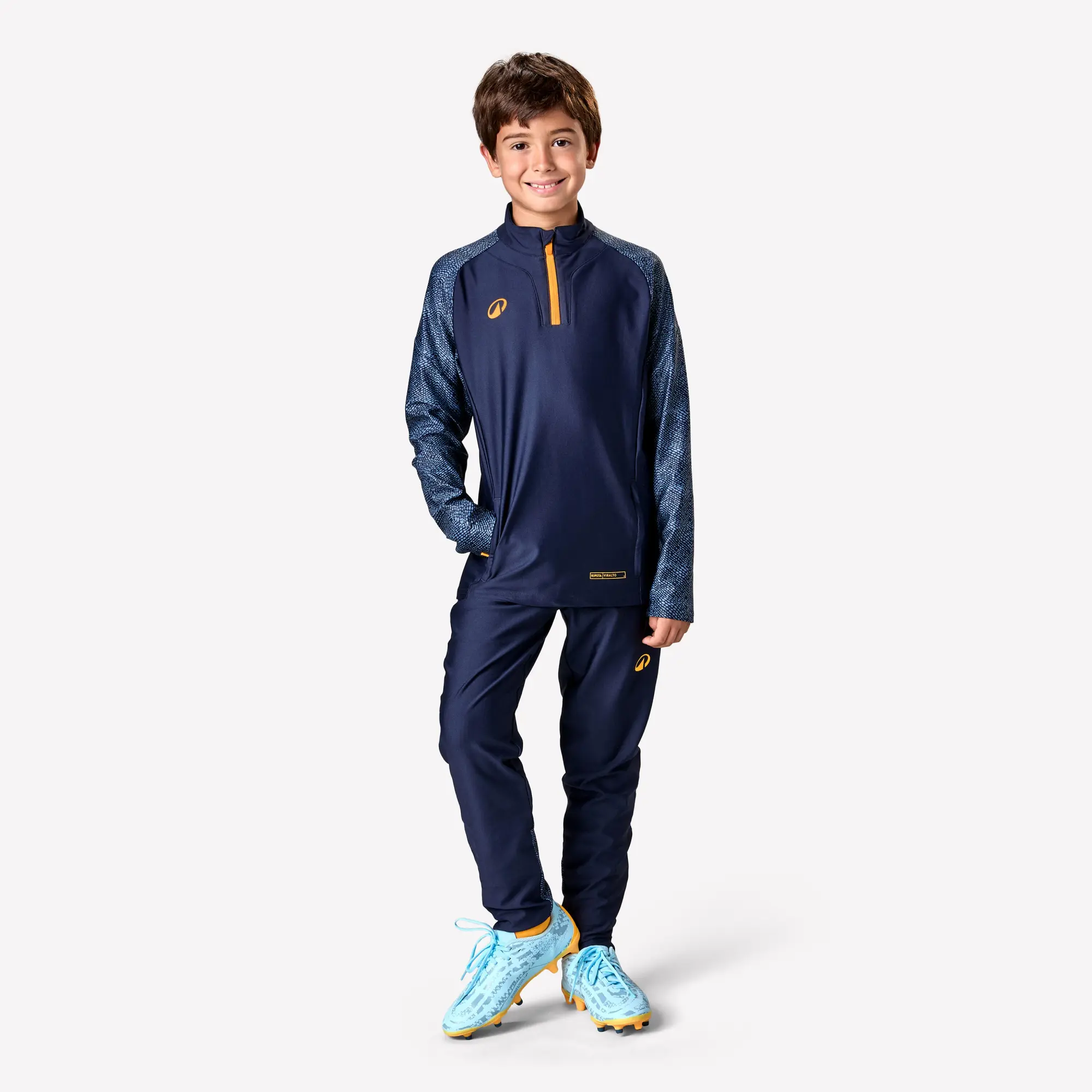 Kipsta Kids' Football Bottoms Viralto - Navy/Grey