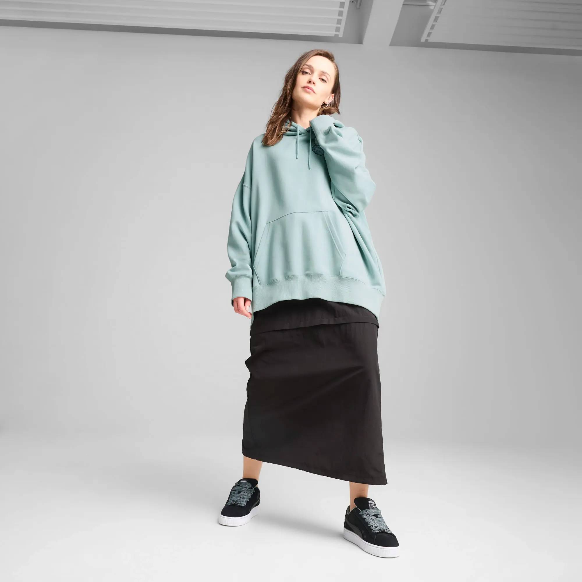 PUMA x Hello Kitty And Friends Graphic Oversized Hoodie Women, Modern Mint