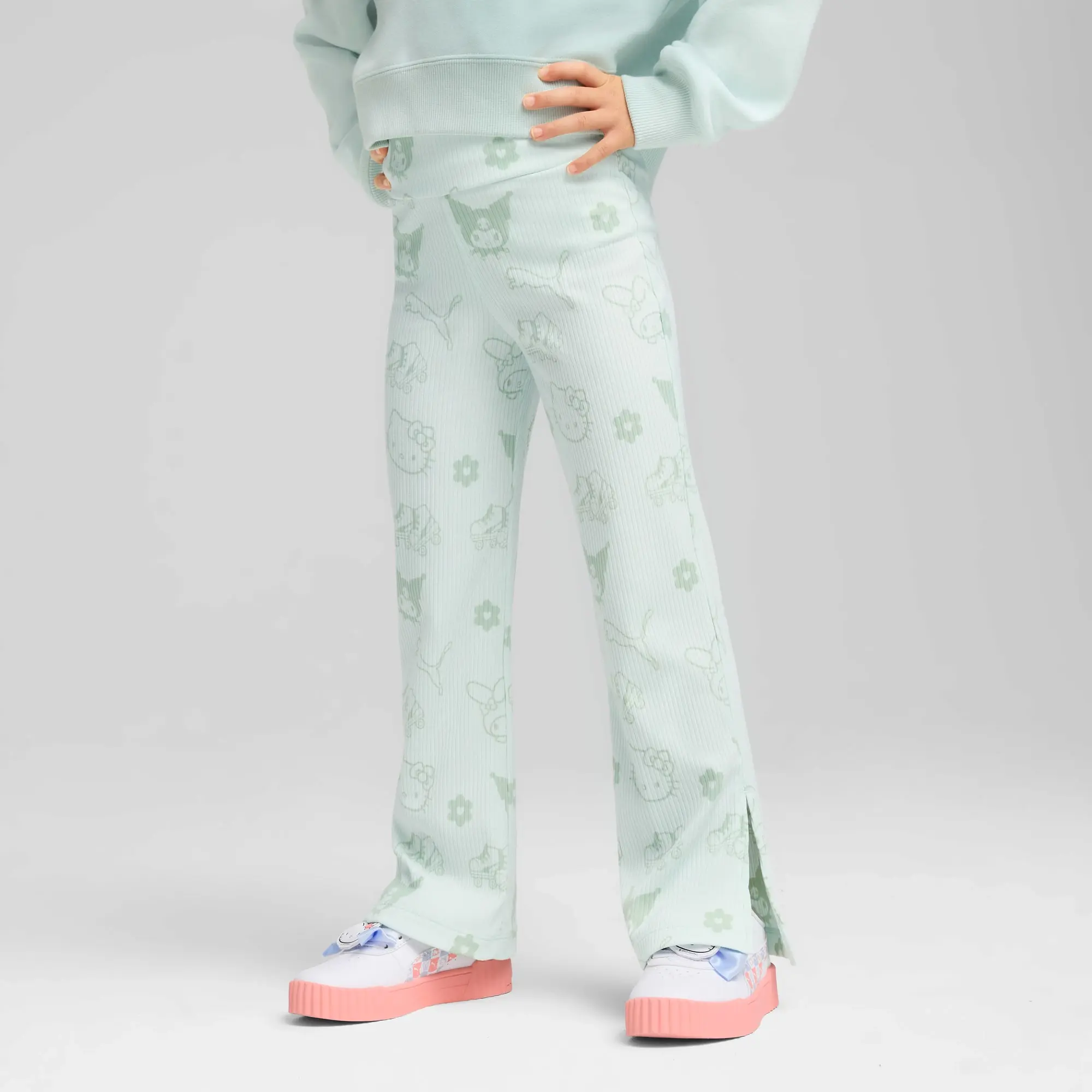 PUMA x Hello Kitty And Friends Ribbed Flared Leggings Kids, Peaceful Blue