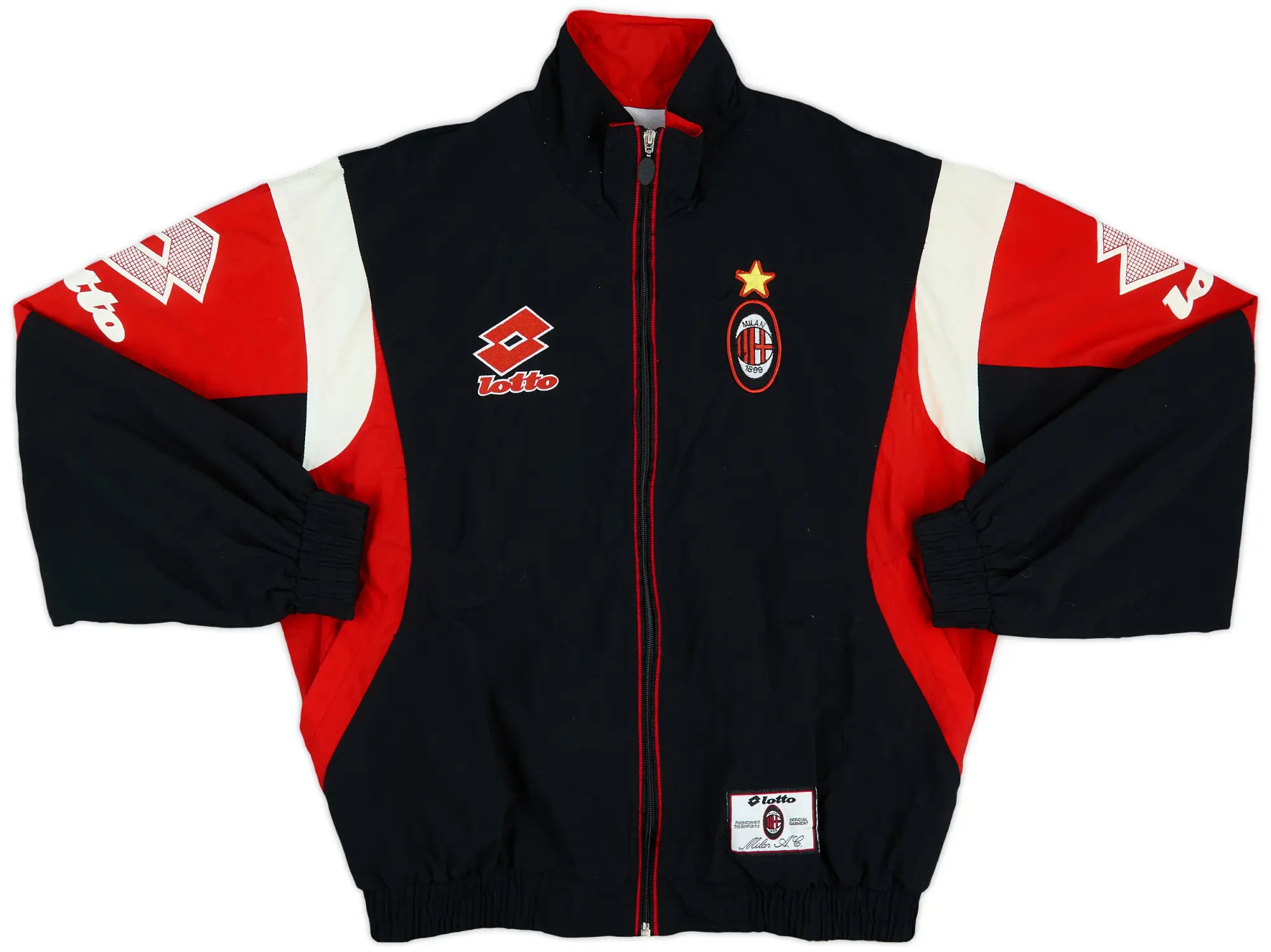1995-96 AC Milan Lotto Track Jacket - 8/10 - (XXL)