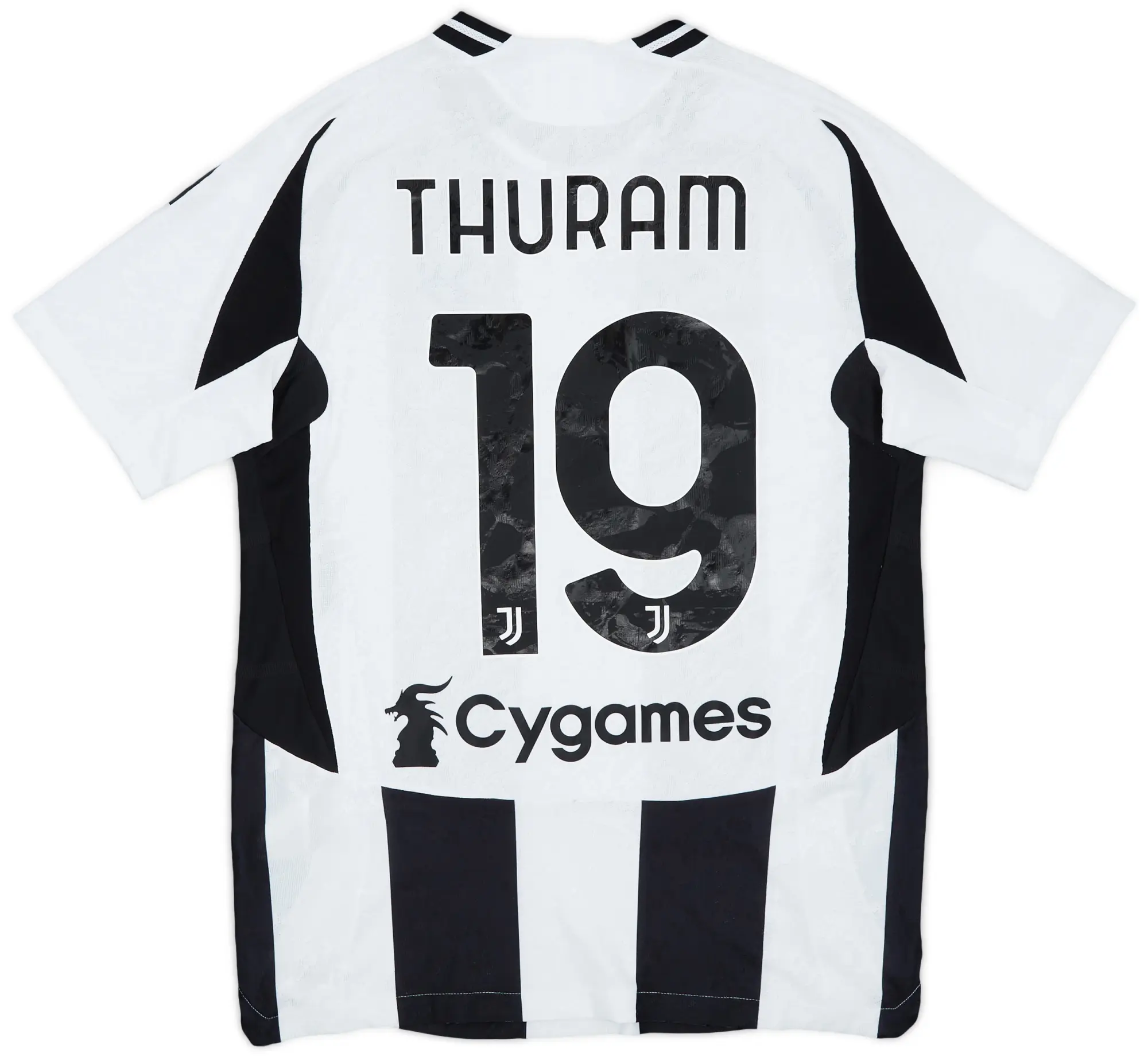 adidas 2024-25 Juventus Authentic Home Shirt Thuram #19 - 9/10 - (M)