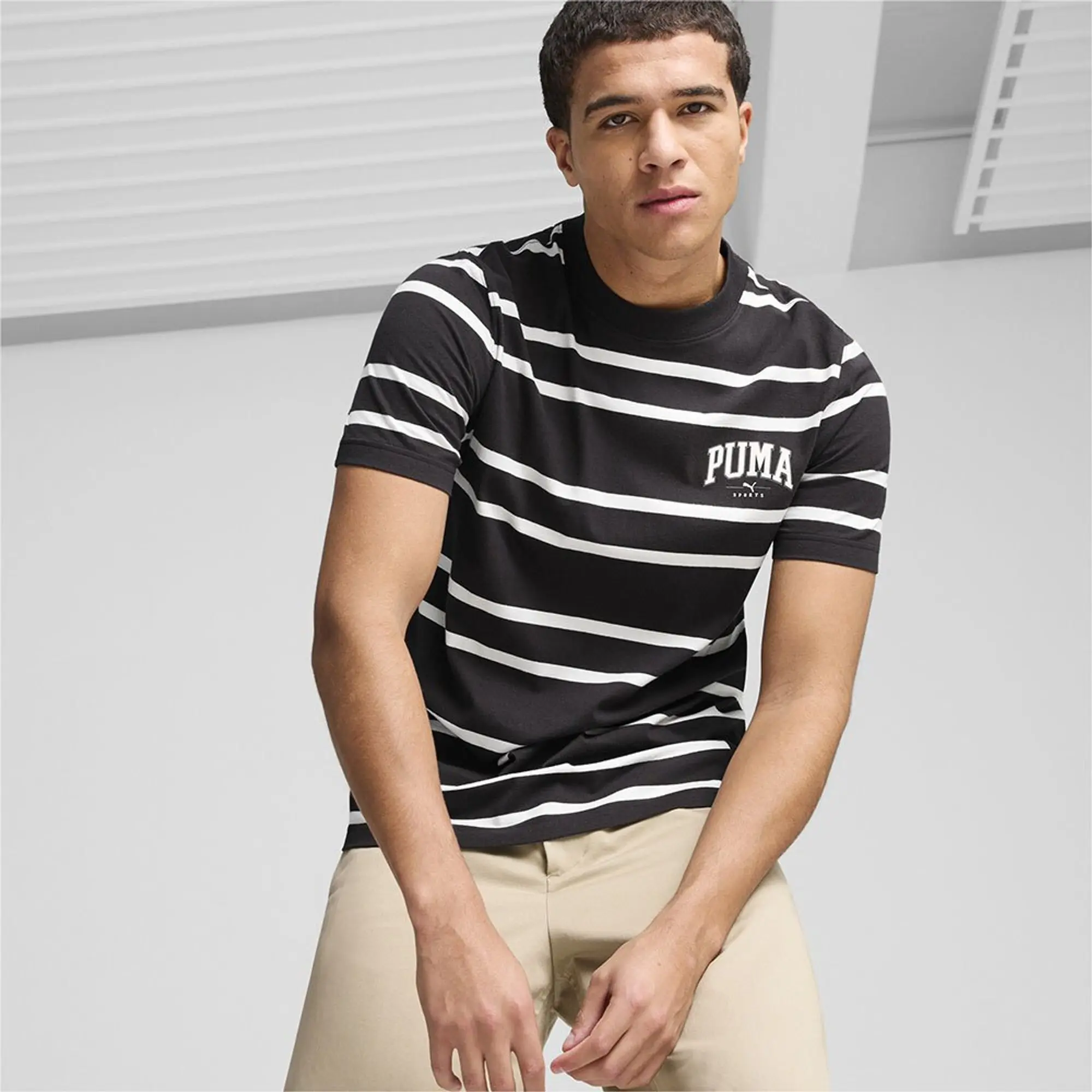 Puma Squad Stripe Aop Short Sleeve T-shirt