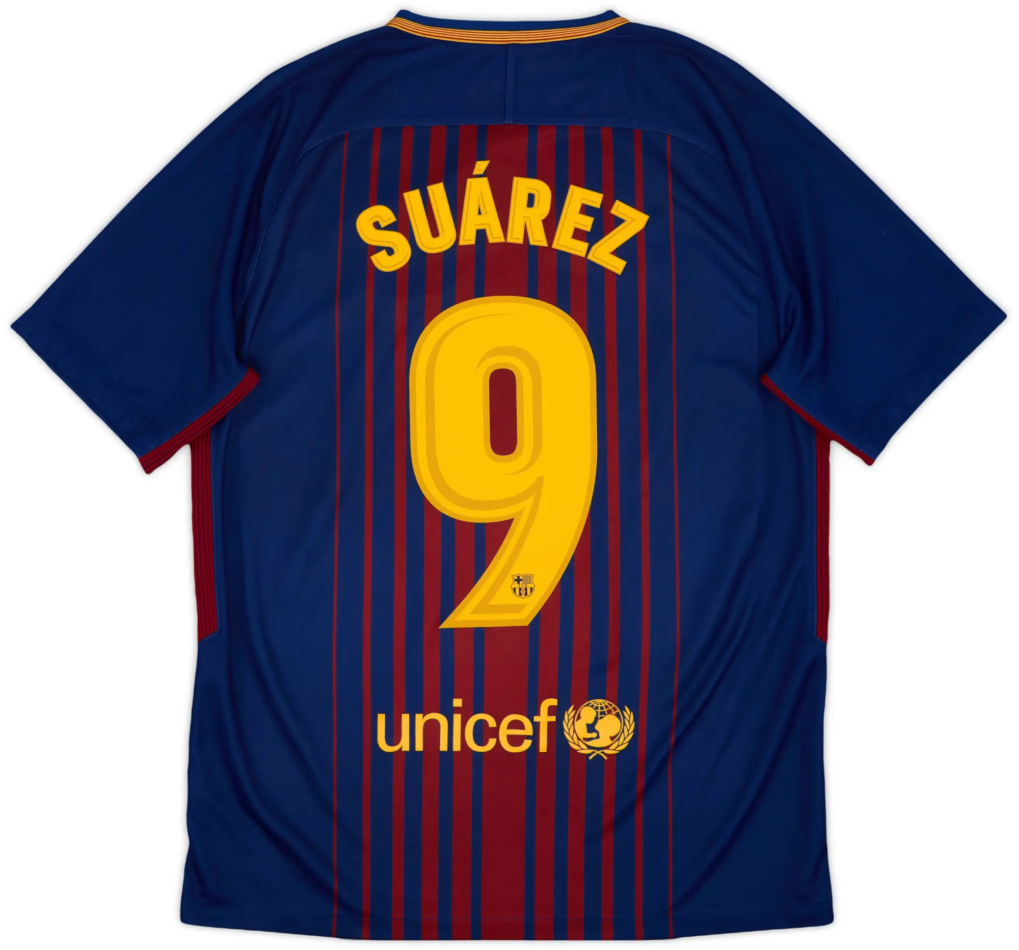 Nike 2017-18 Barcelona Home Shirt Suarez #9 - 9/10 - (M)