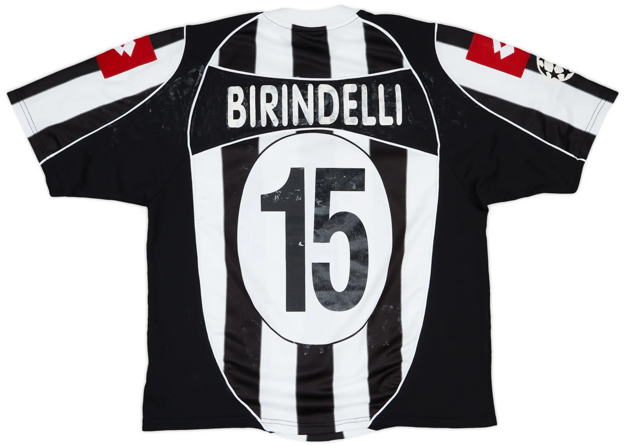 Lotto 2002-03 Juventus Match Issue Champions League Home Shirt Birindelli #15