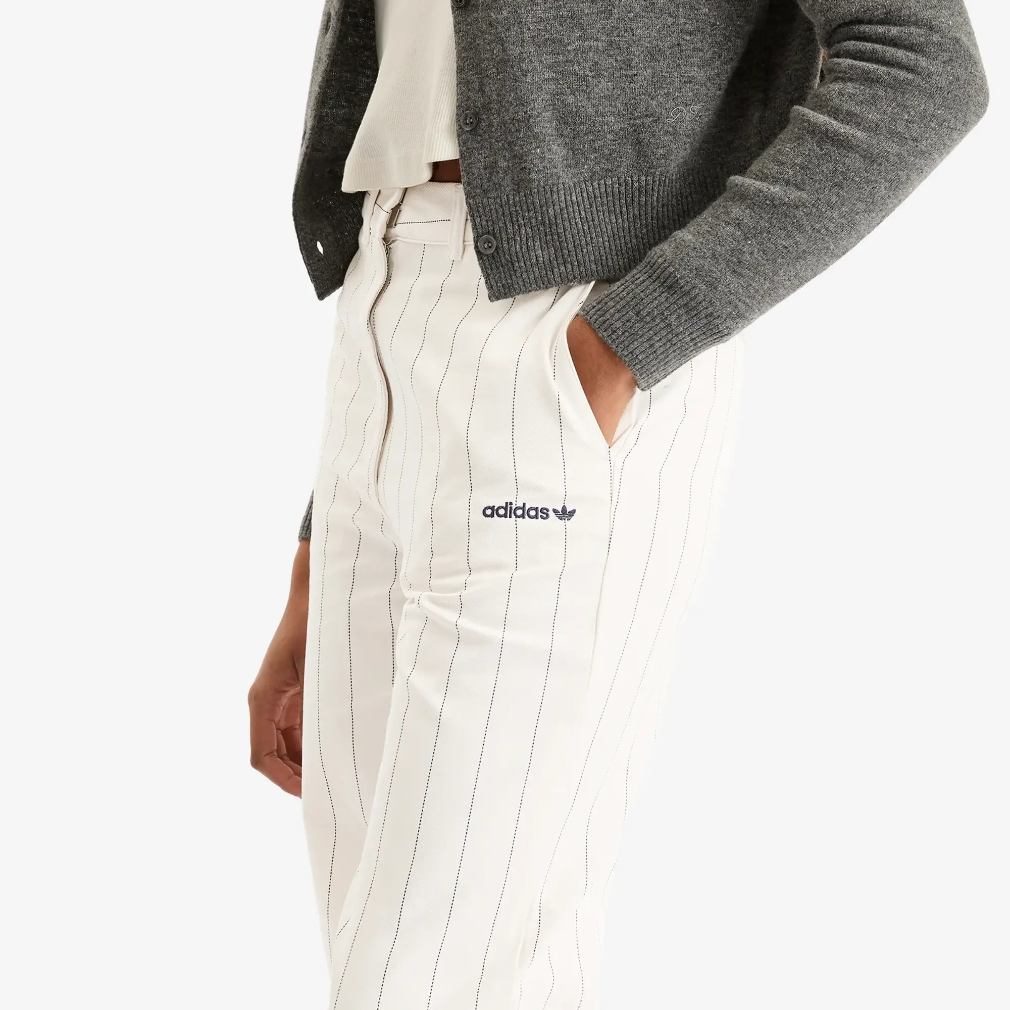 adidas Originals Adidas Women's Pinstripe Pants Off White/Night Indigo