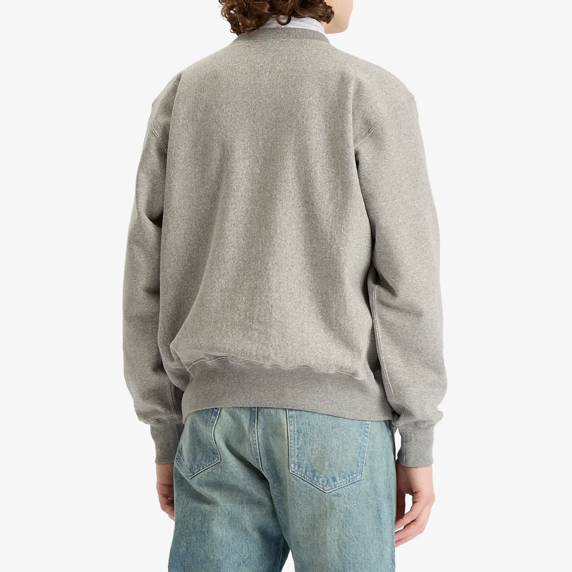 Auralee Men's Soft Jersey Sweatshirt Top Grey