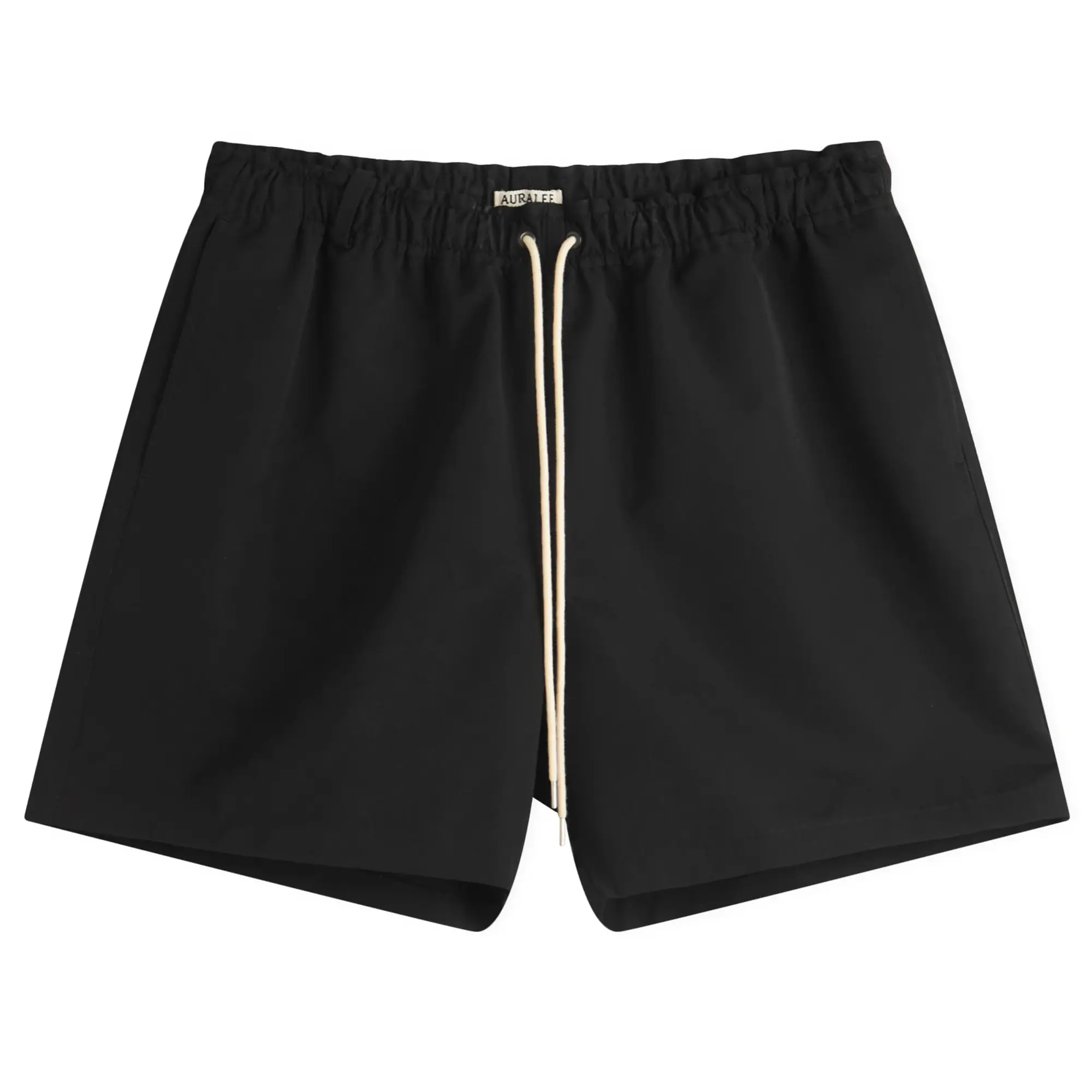 Auralee Men's Wool Max Canvas Shorts Black