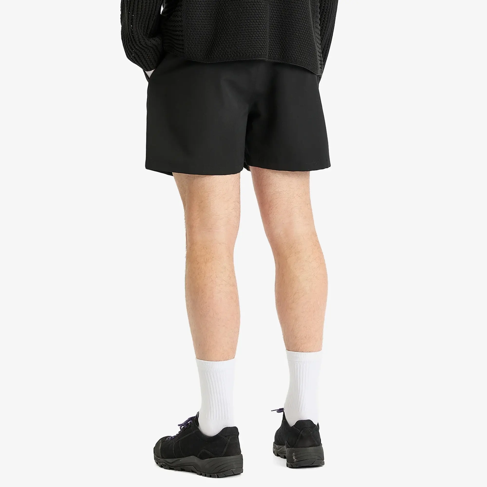Auralee Men's Wool Max Canvas Shorts Black