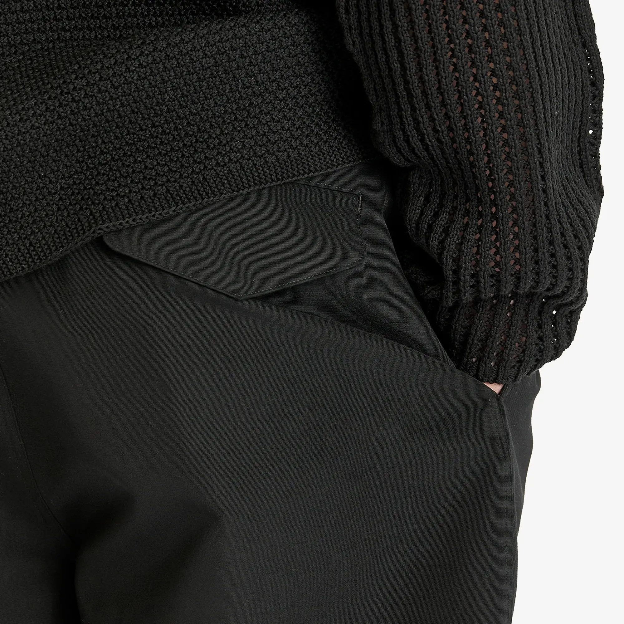 Auralee Men's Wool Max Canvas Shorts Black