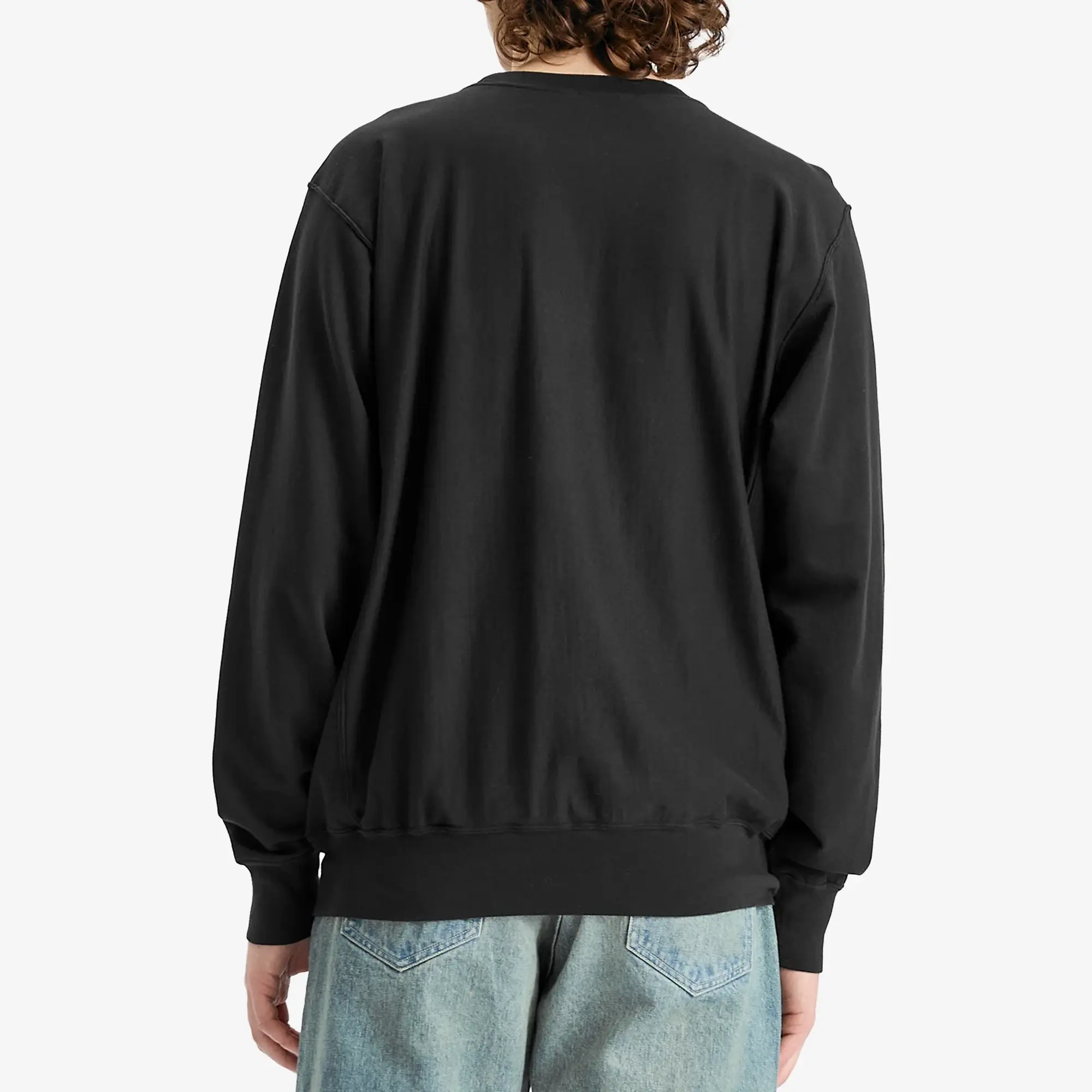 Auralee Men's Elastic High Gauge Sweatshirt Ink Black