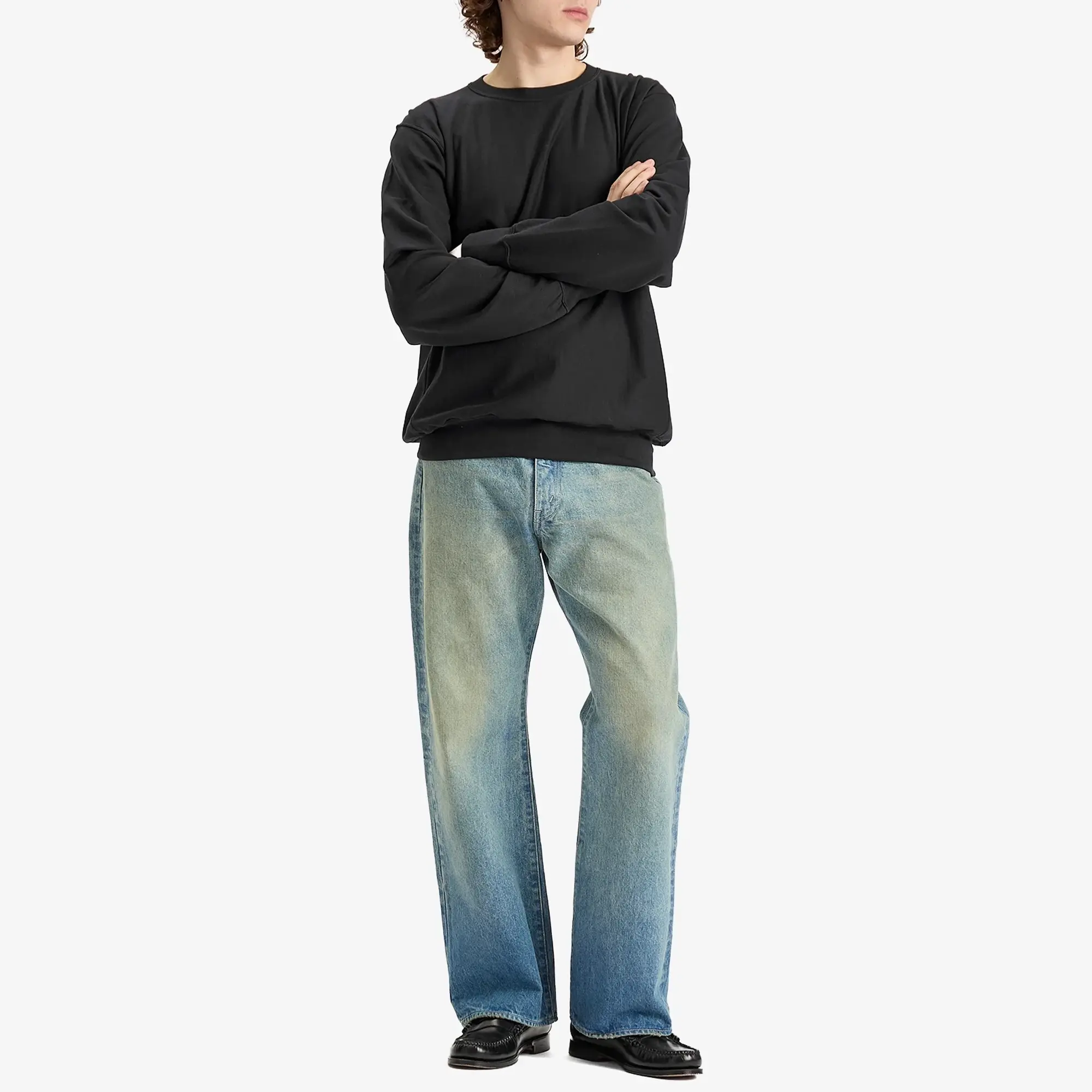 Auralee Men's Elastic High Gauge Sweatshirt Ink Black