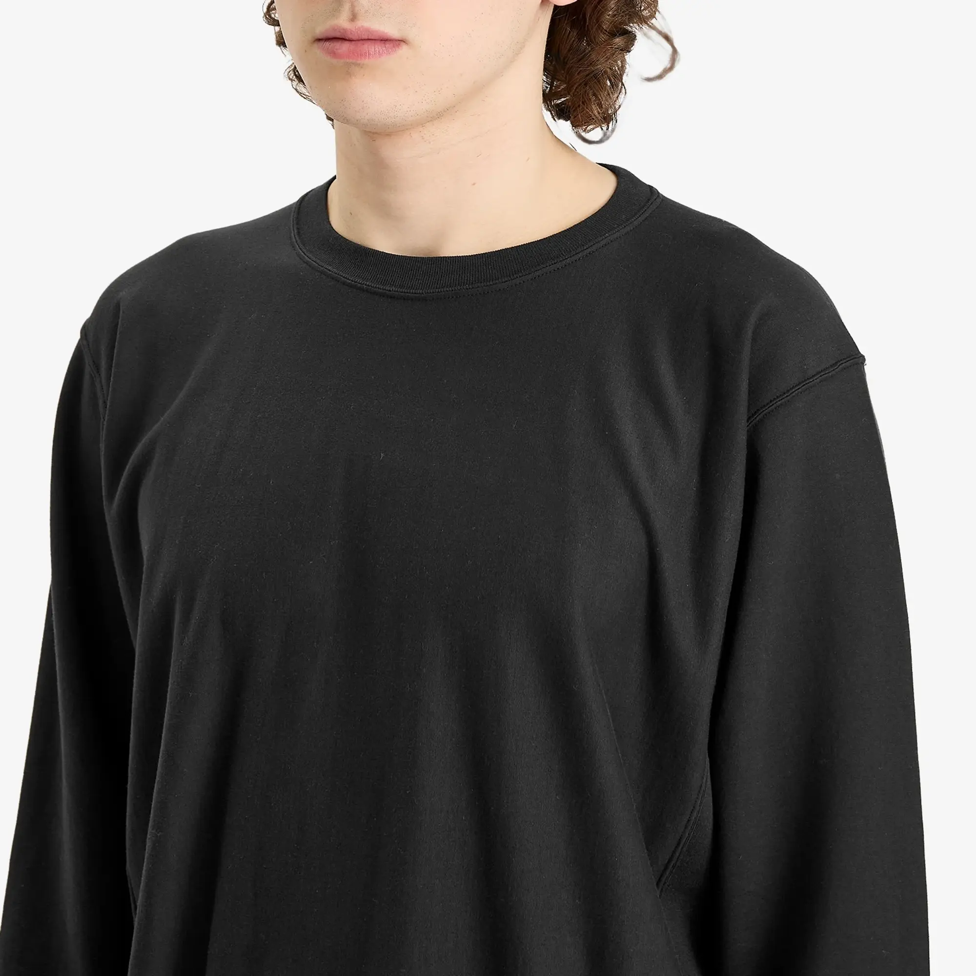 Auralee Men's Elastic High Gauge Sweatshirt Ink Black