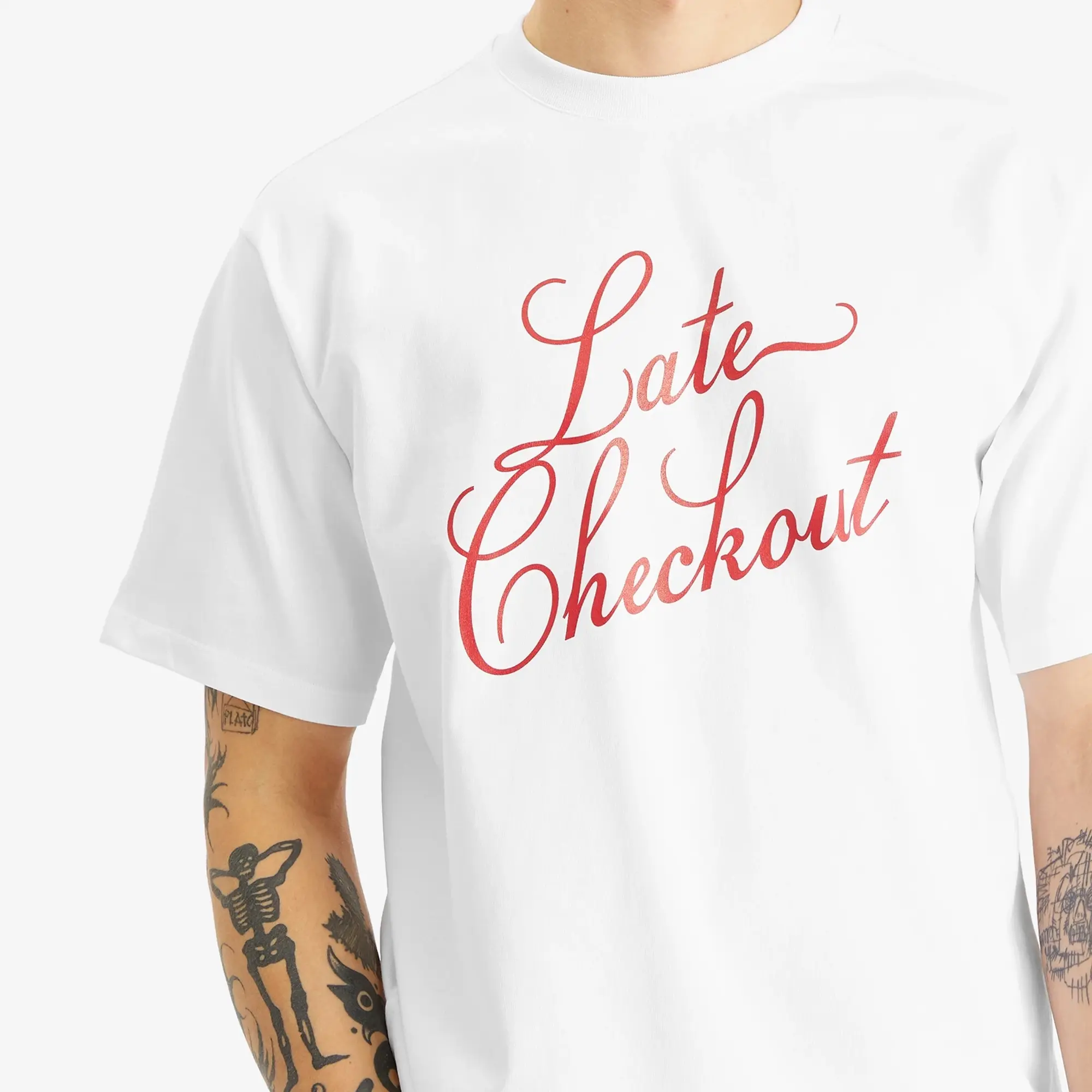 Late Checkout Men's Script T-Shirt White