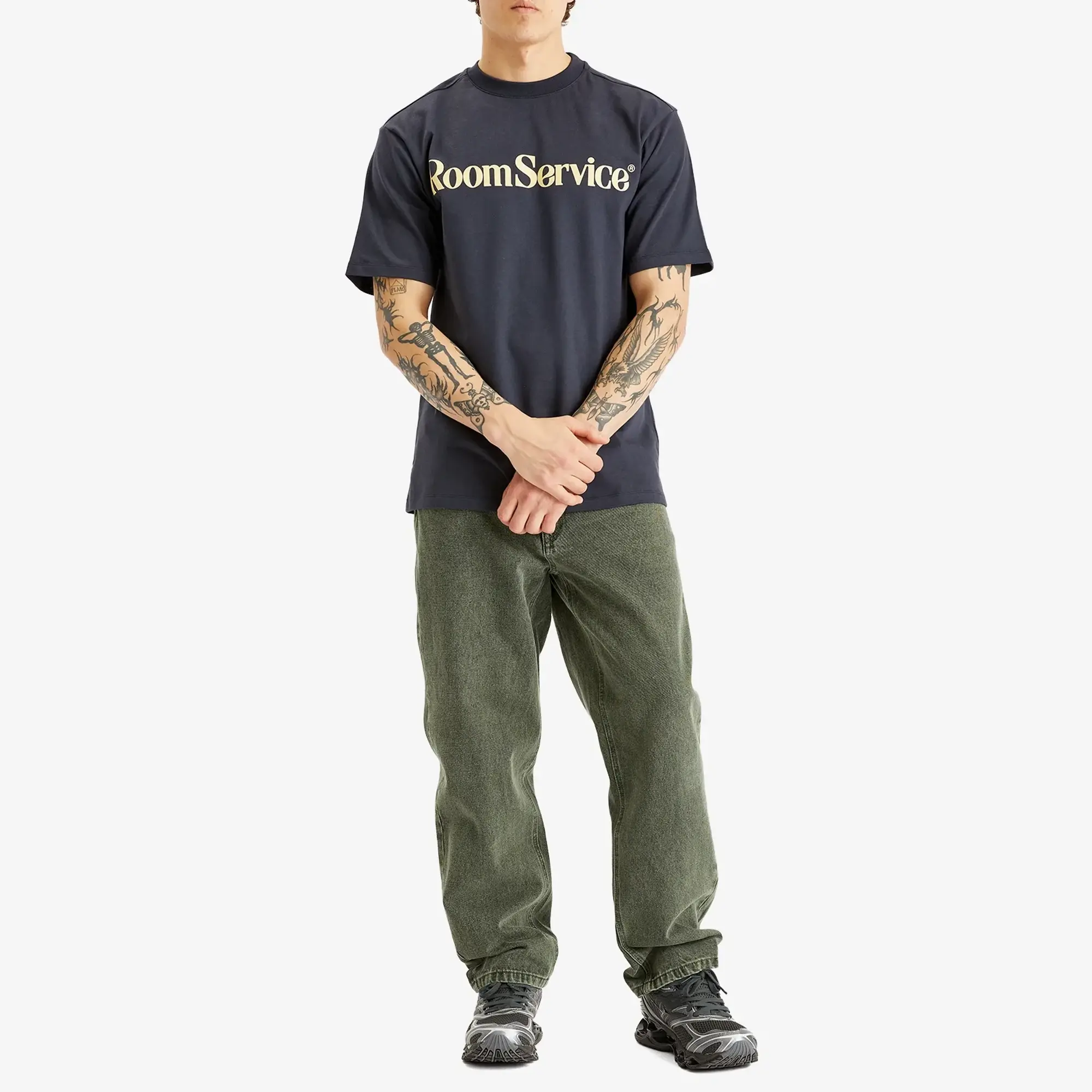 Late Checkout Men's Room Service T-Shirt Navy