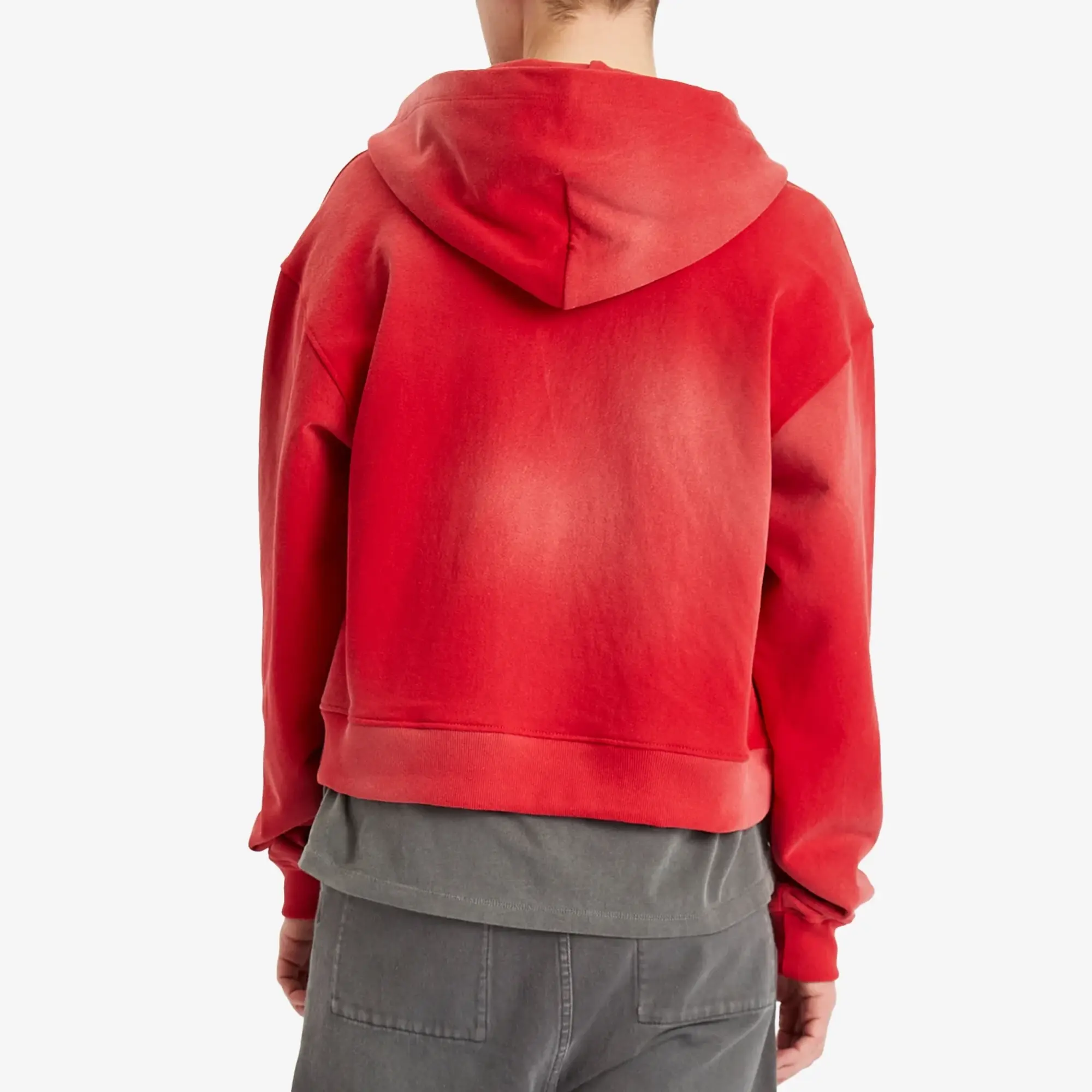 Nahmias Men's Sunfade Boxy Zip-Up Hoodie Sunfade Cherry Fleece