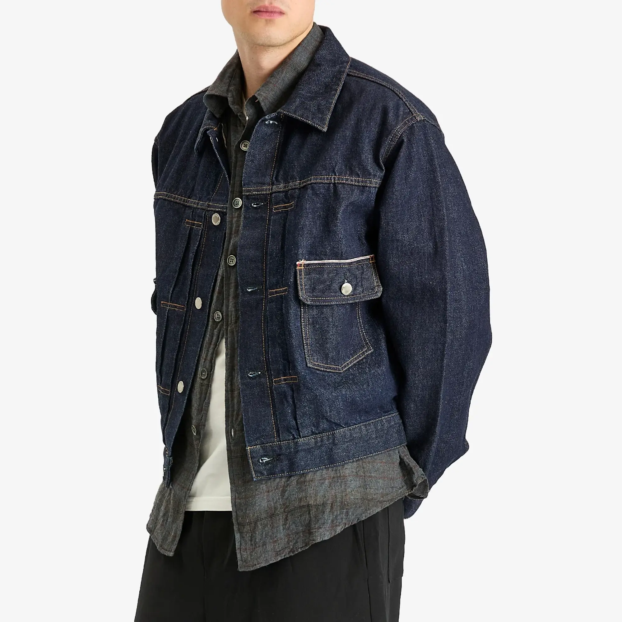 Uniform Experiment Men's Washed Denim Jacket Indigo