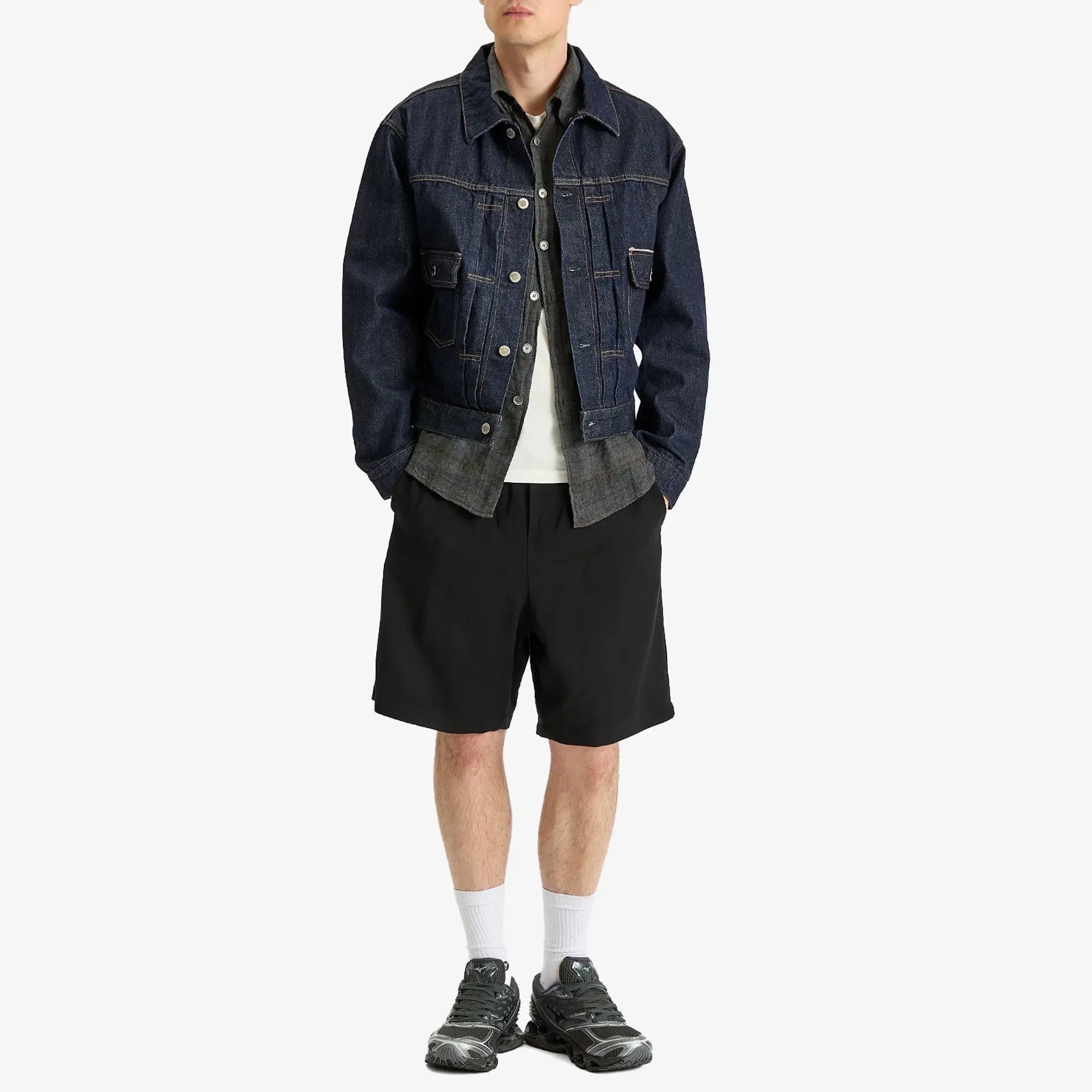 Uniform Experiment Men's Washed Denim Jacket Indigo