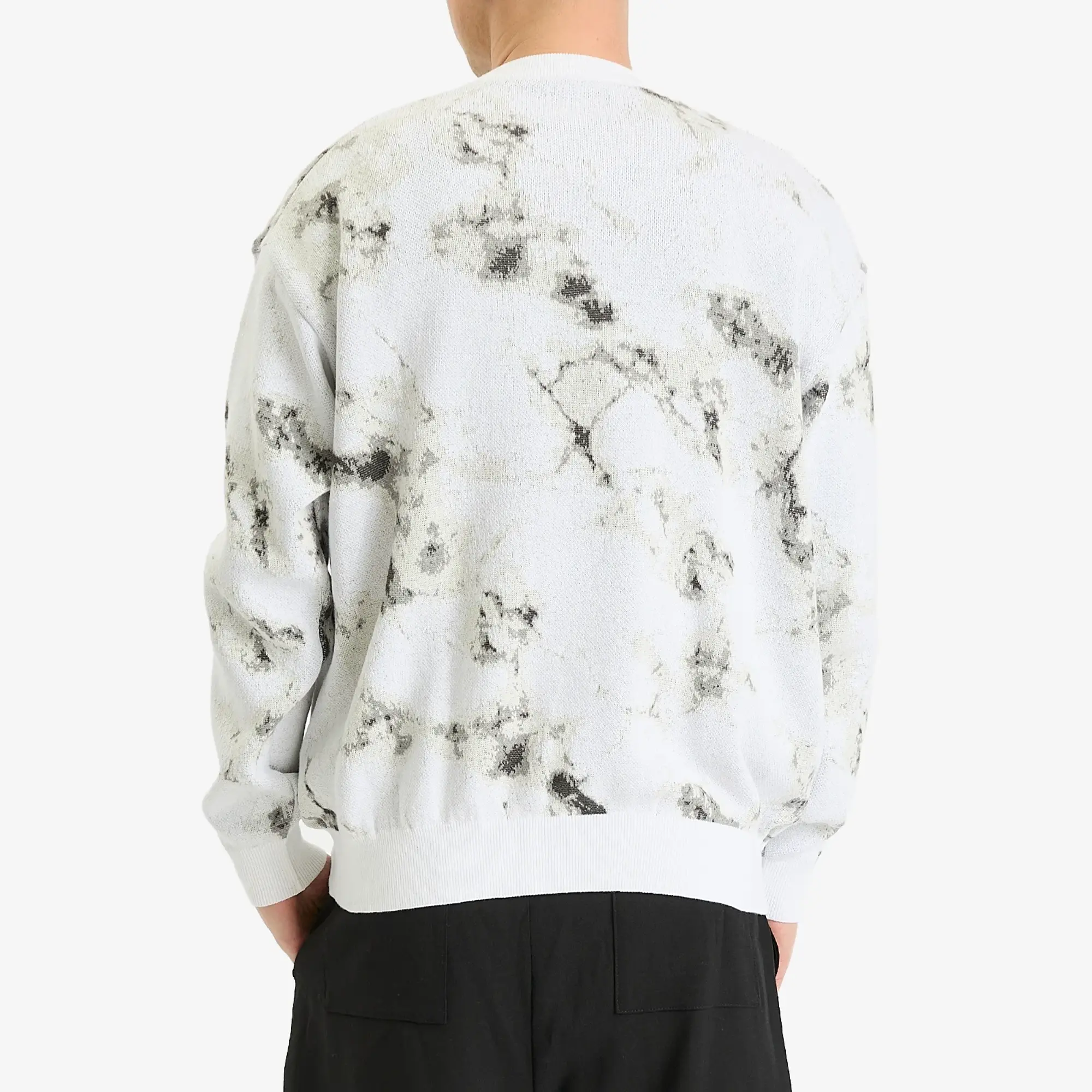Uniform Experiment Men's Marble Jacquard Knit Sweater White