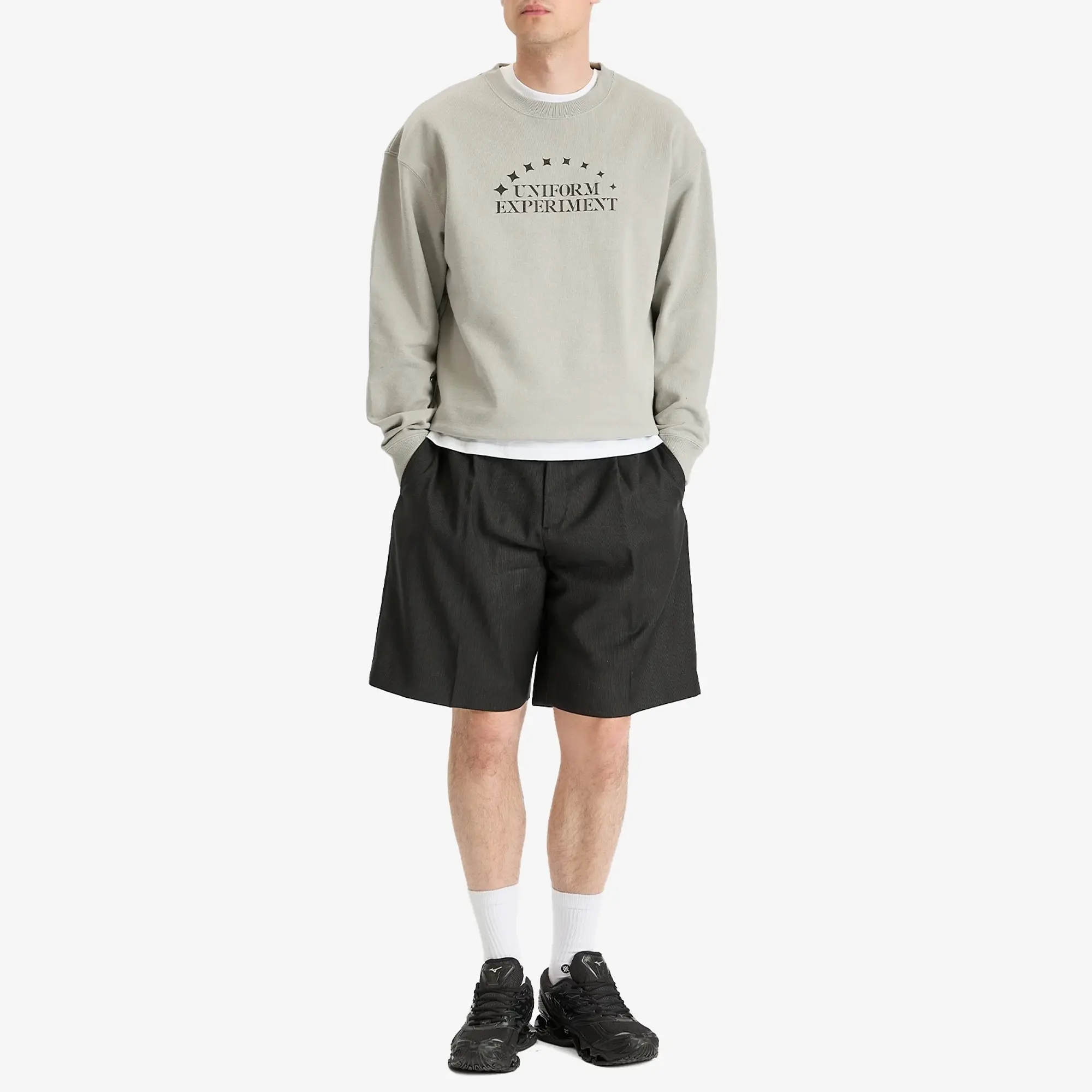 Uniform Experiment Men's Stencil Logo Sweatshirt Light Gray