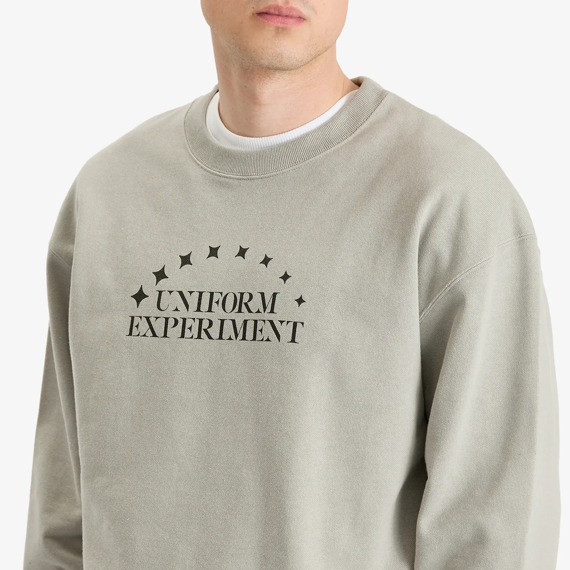 Uniform Experiment Men's Stencil Logo Sweatshirt Light Gray