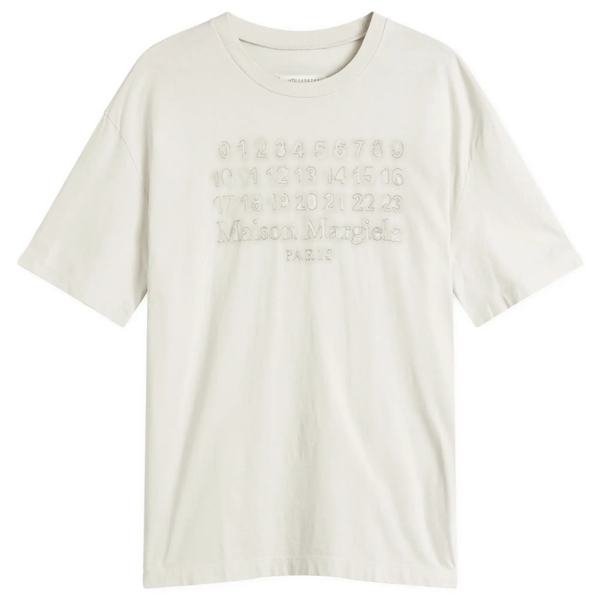 Maison Margiela Men's Numbers Jersey T-Shirt Ecru