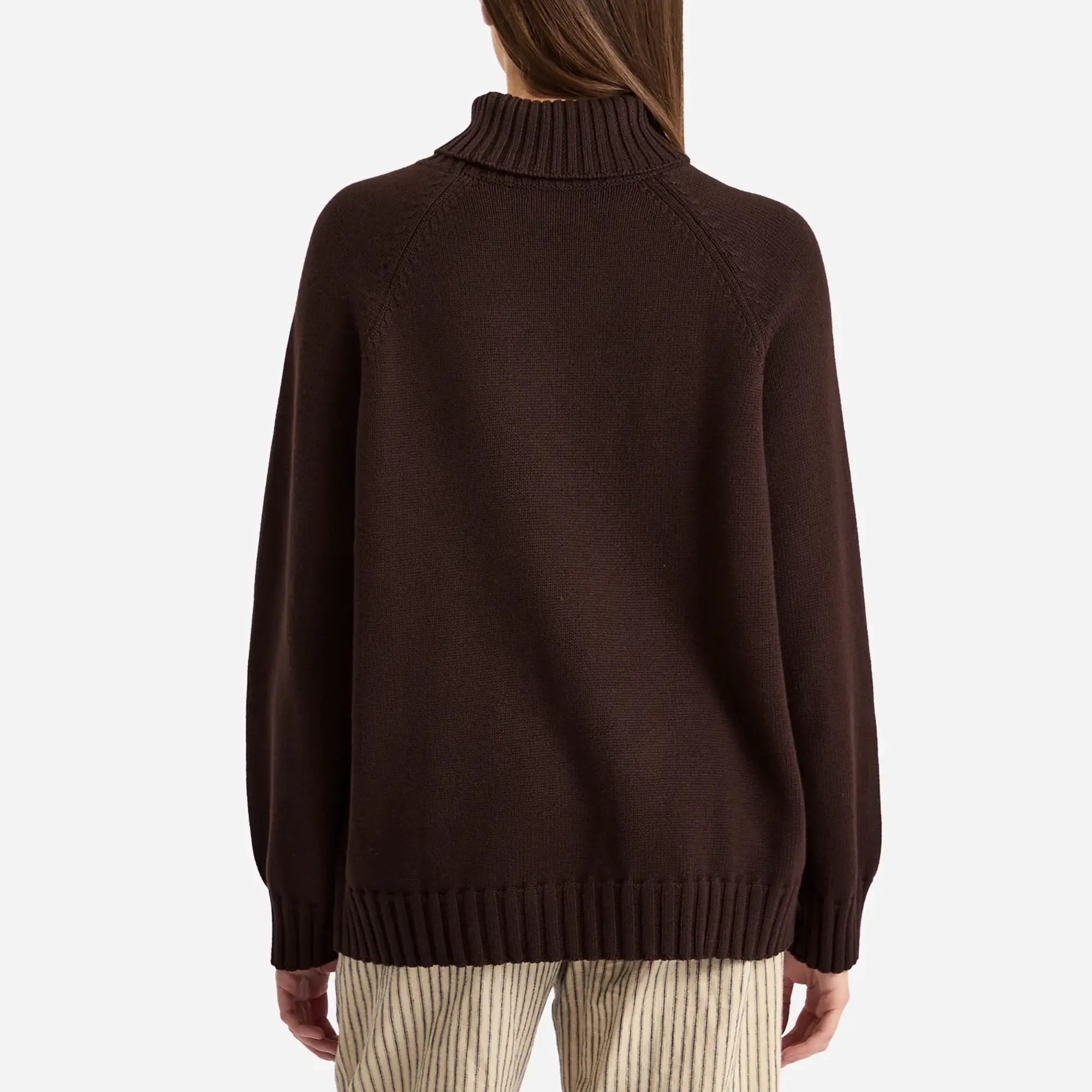 DONNI. Women's Cotton Cashmere Turtleneck Jumper Espresso