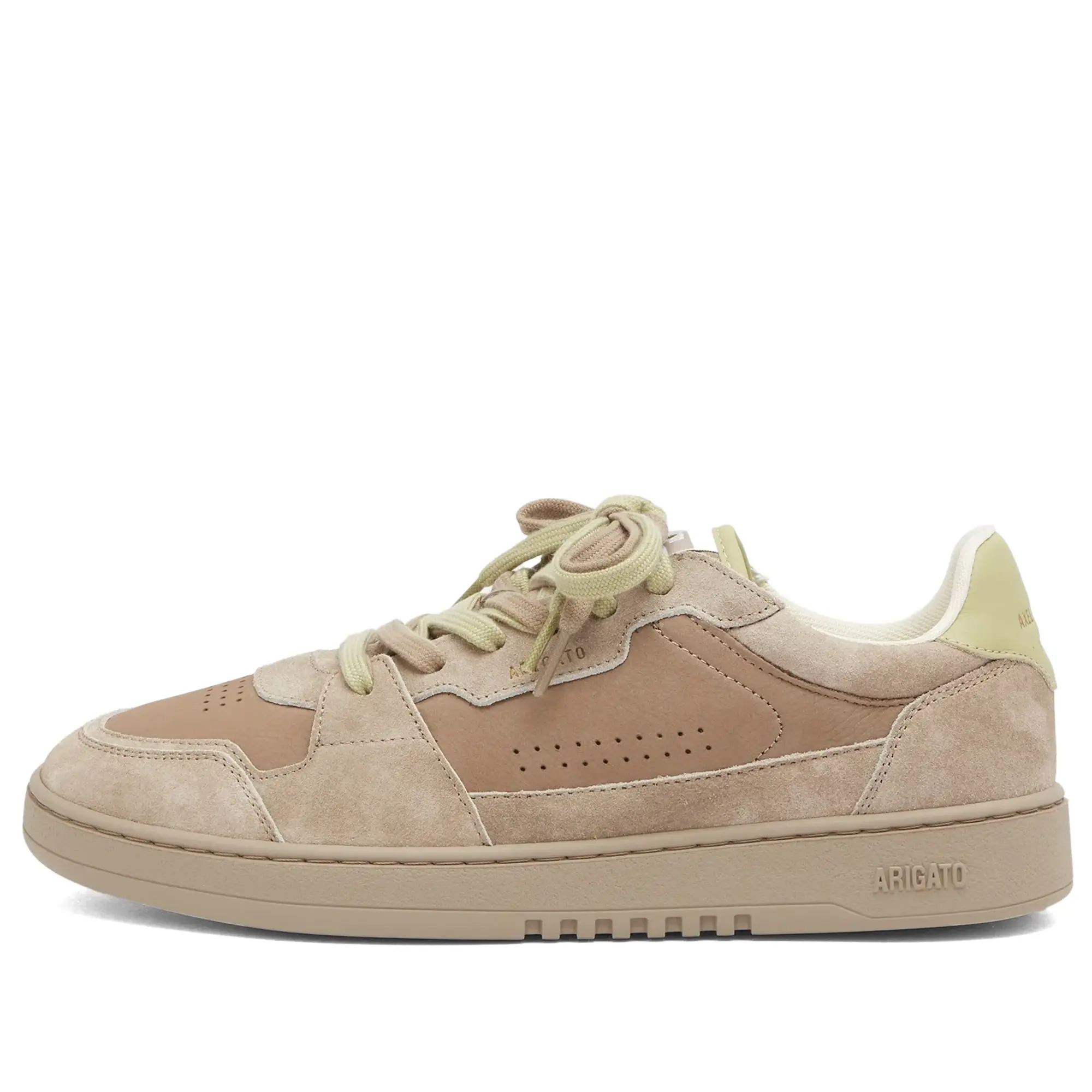 Axel Arigato Men's Dice Lo Double Lace Sneaker Dark Beige/Light Green
