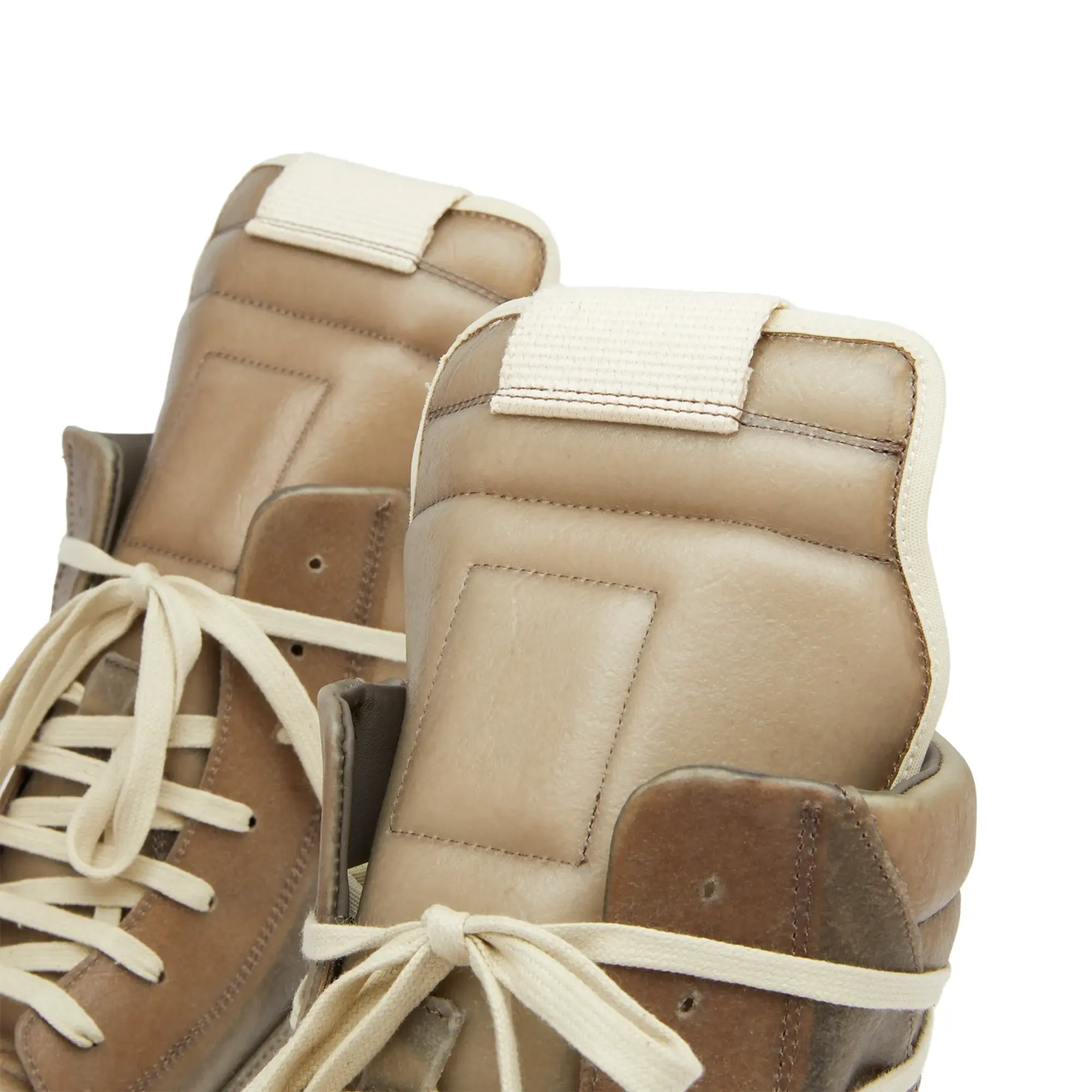 Rick Owens Men's Transparent Leather Geobaskets Dust/Dust/Milk