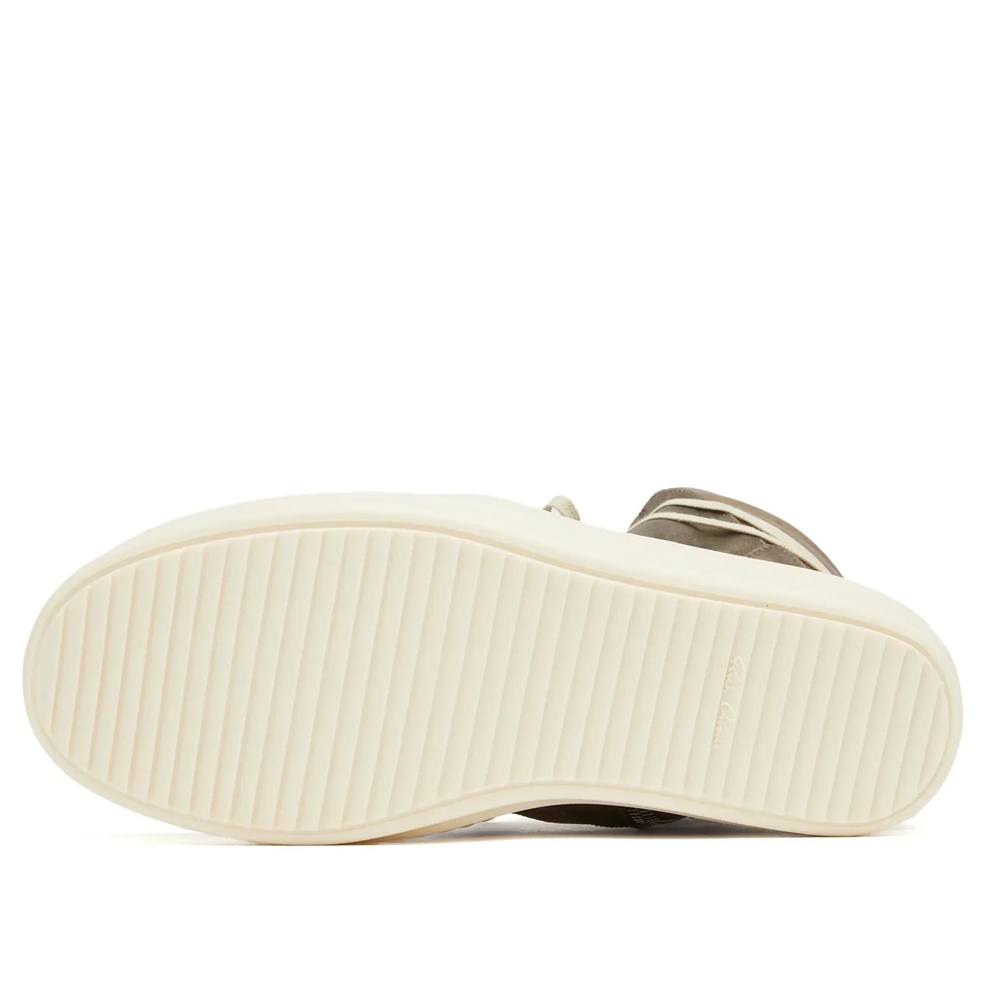 Rick Owens Men's Transparent Leather Geobaskets Dust/Dust/Milk