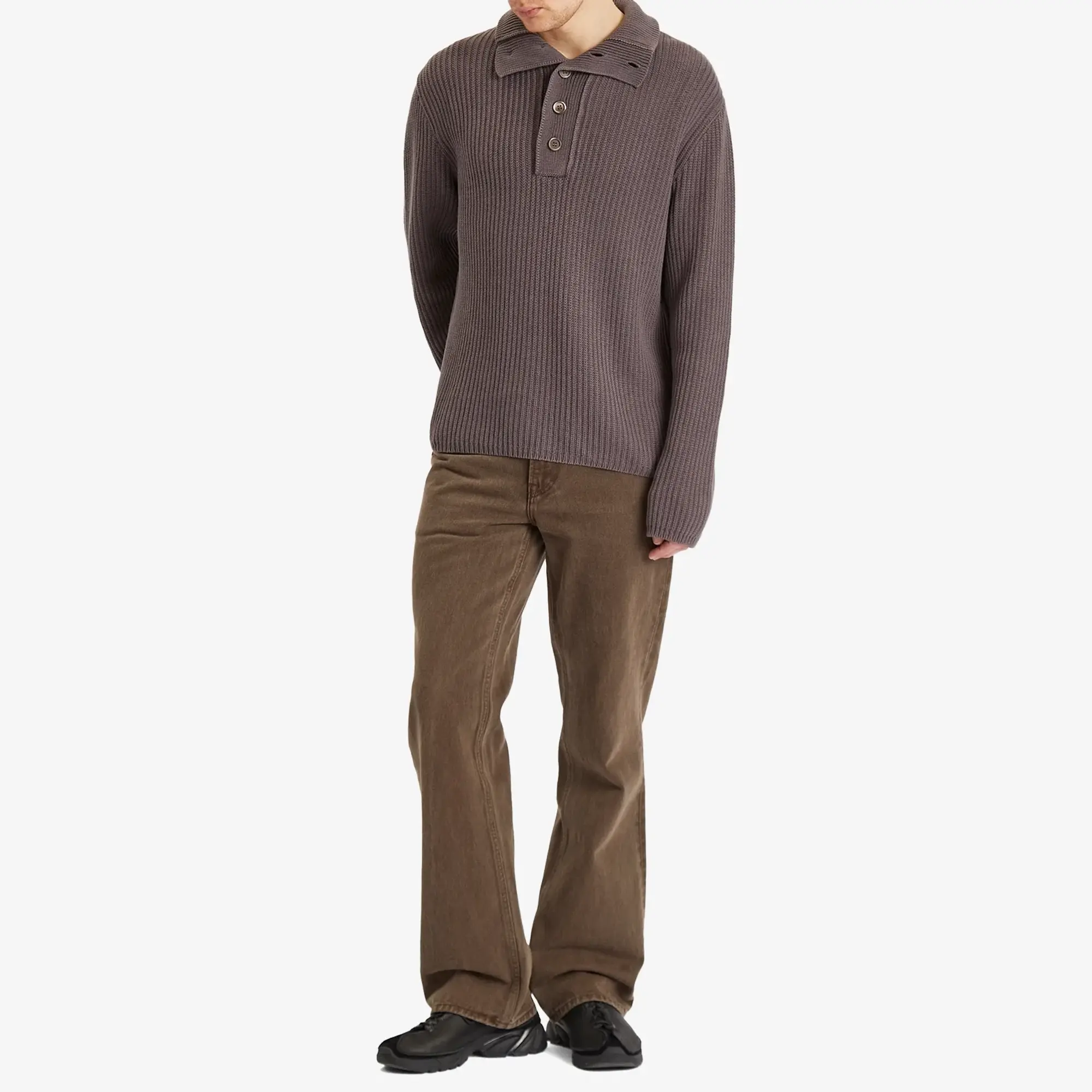 Our Legacy Men's Navigator Polo Wet Bark Dry Cotton