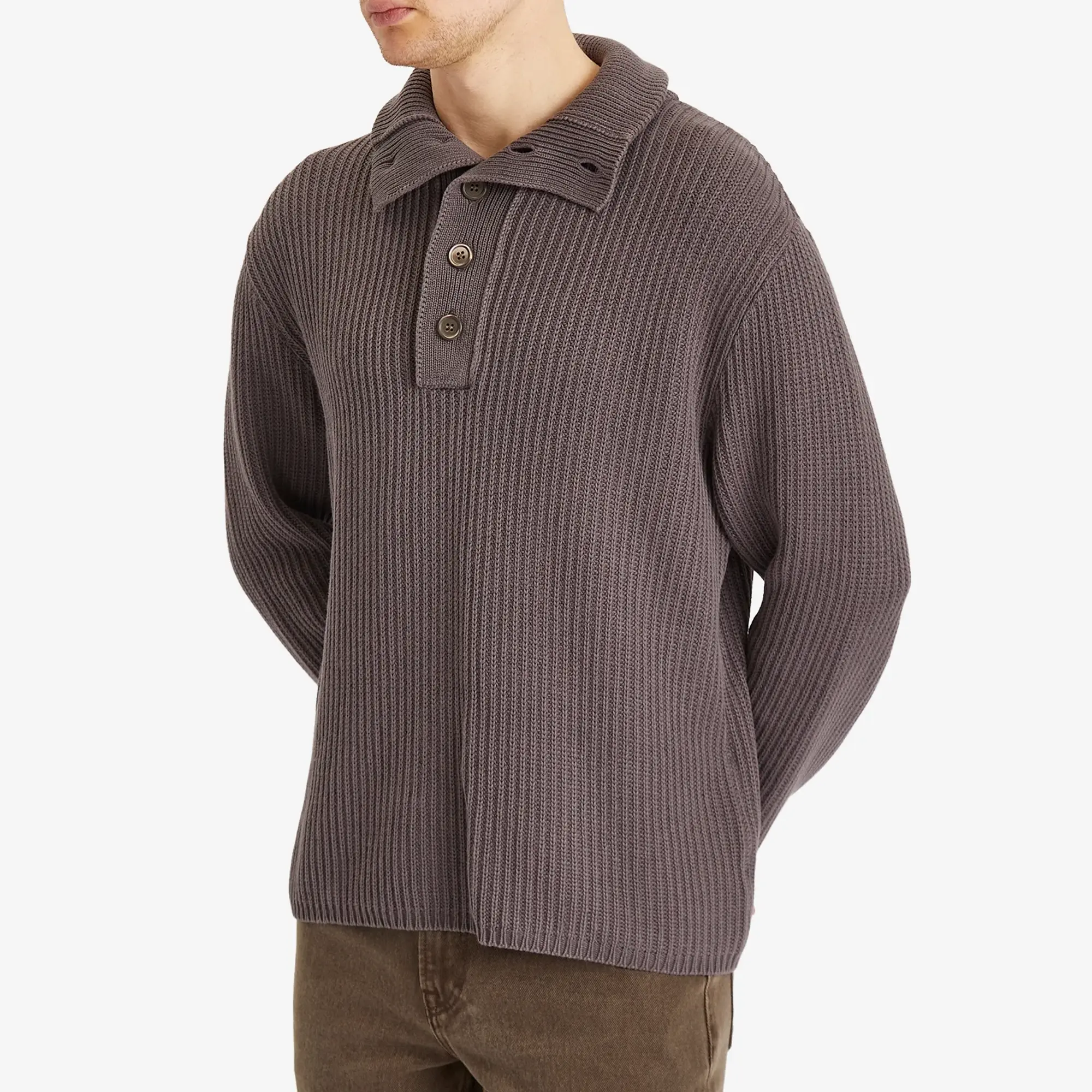 Our Legacy Men's Navigator Polo Wet Bark Dry Cotton